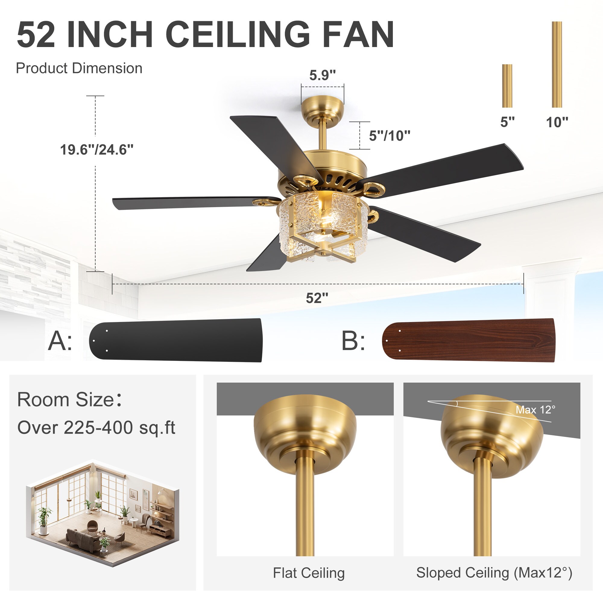 Airsurfer AS-37003-GDP Ceiling-Fans - View #3
