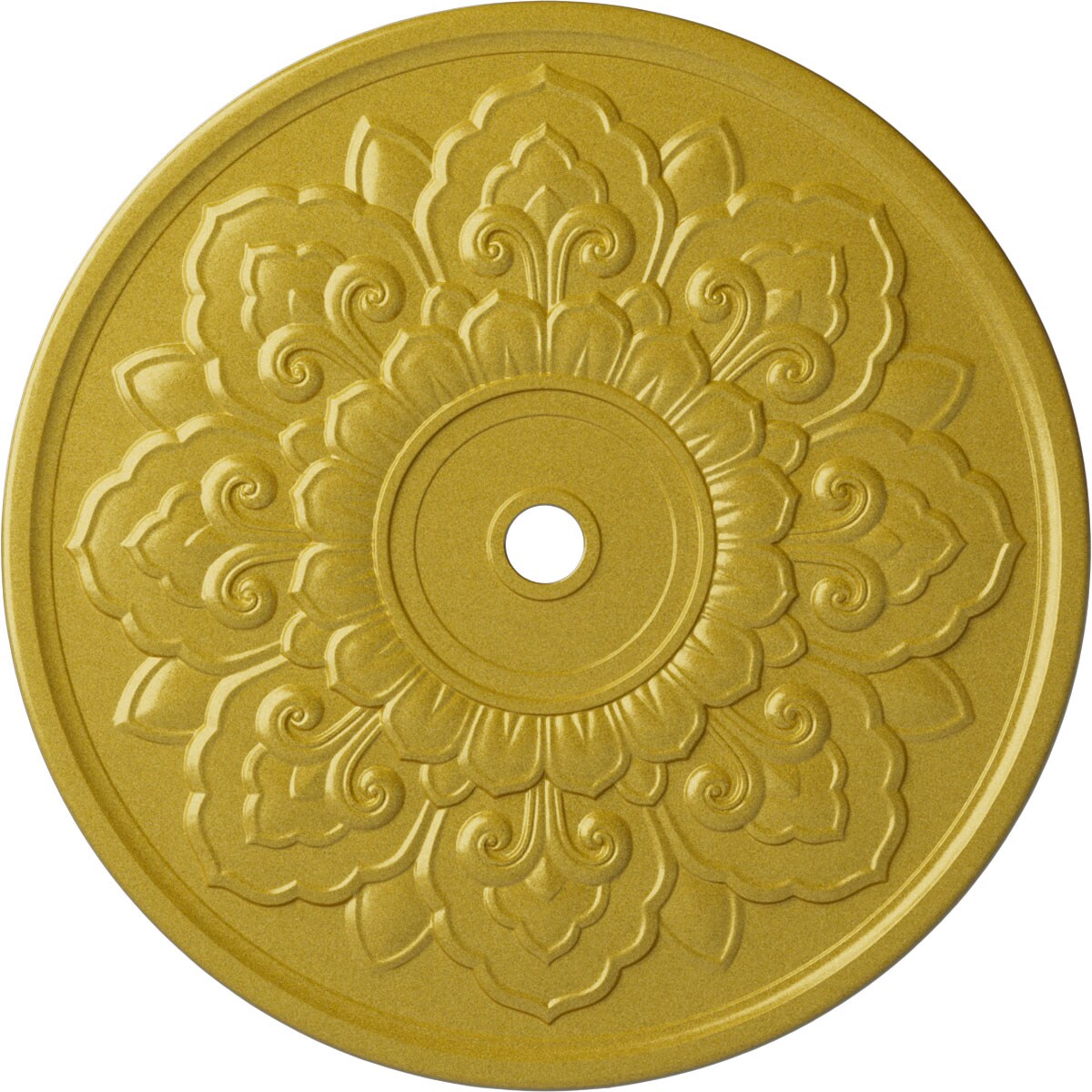 Ekena Millwork CM50LORGS Lorry 51-in W x 51-in L Painted Rich Gold Polyurethane Whole Ceiling Medallion