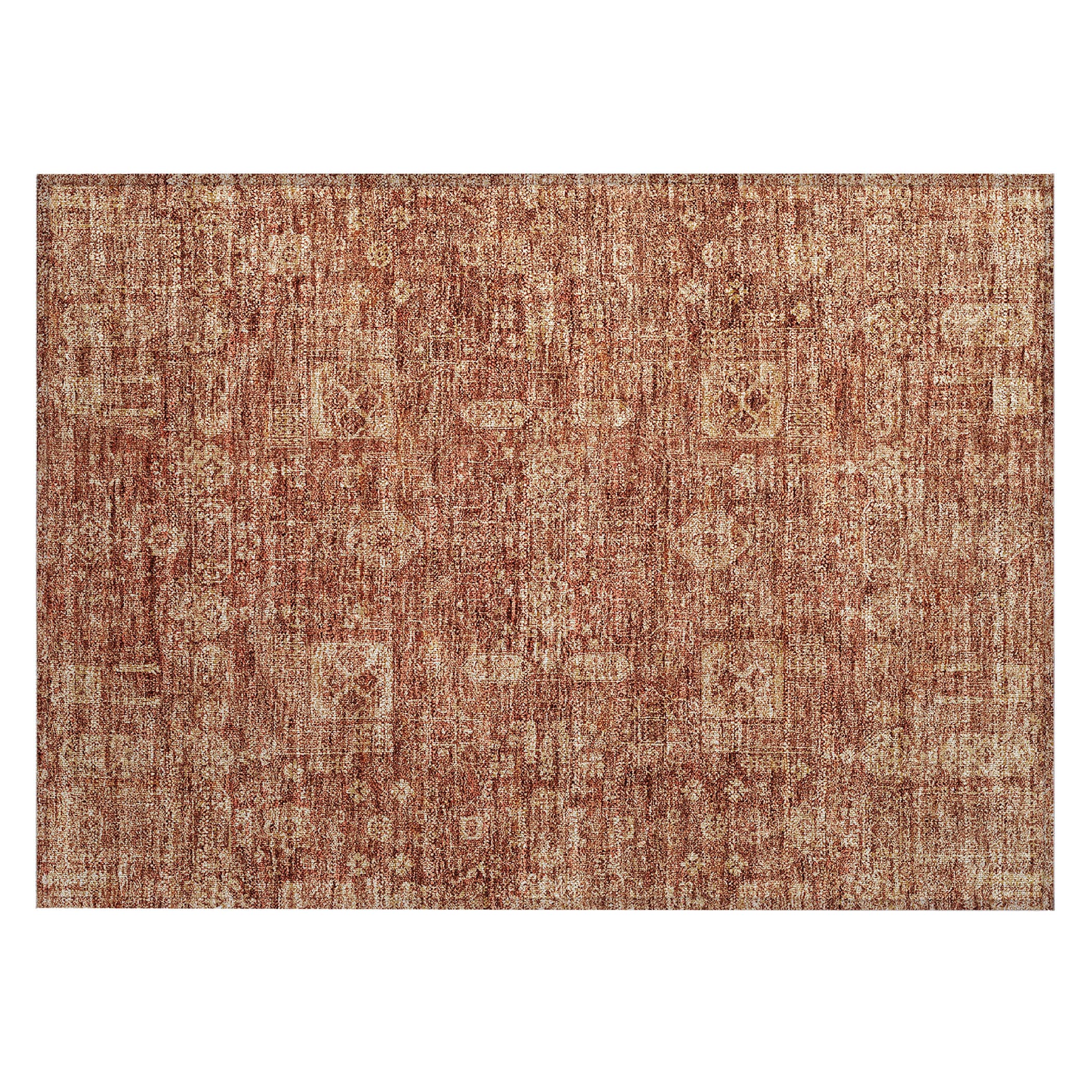 Paprika Rectangular Synthetic Flat Woven Rug 1'8" x 2'6"