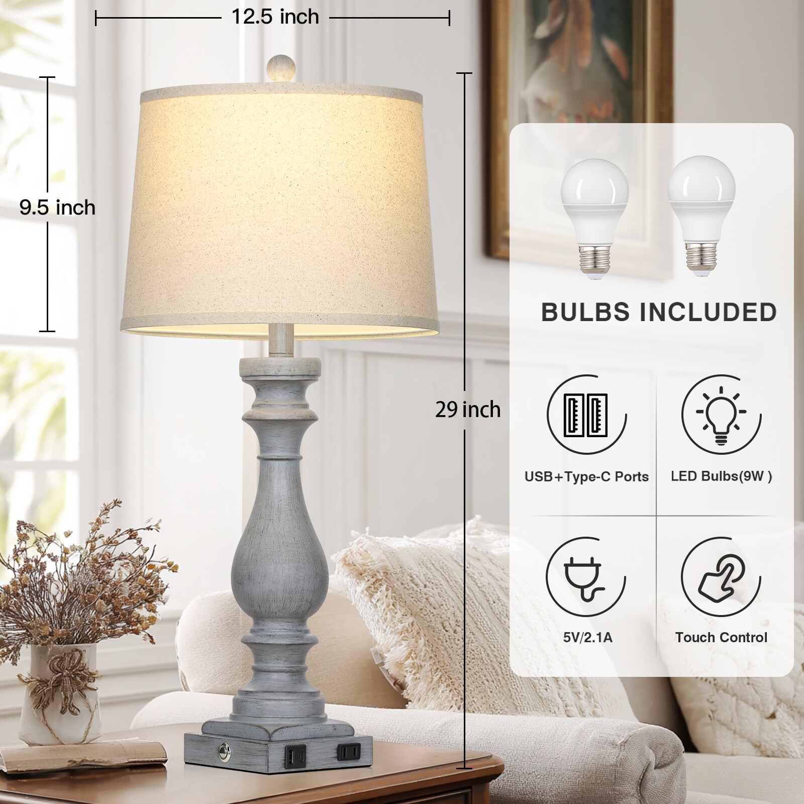 UrFurnishings TD-880 Table-Lamps - View #4