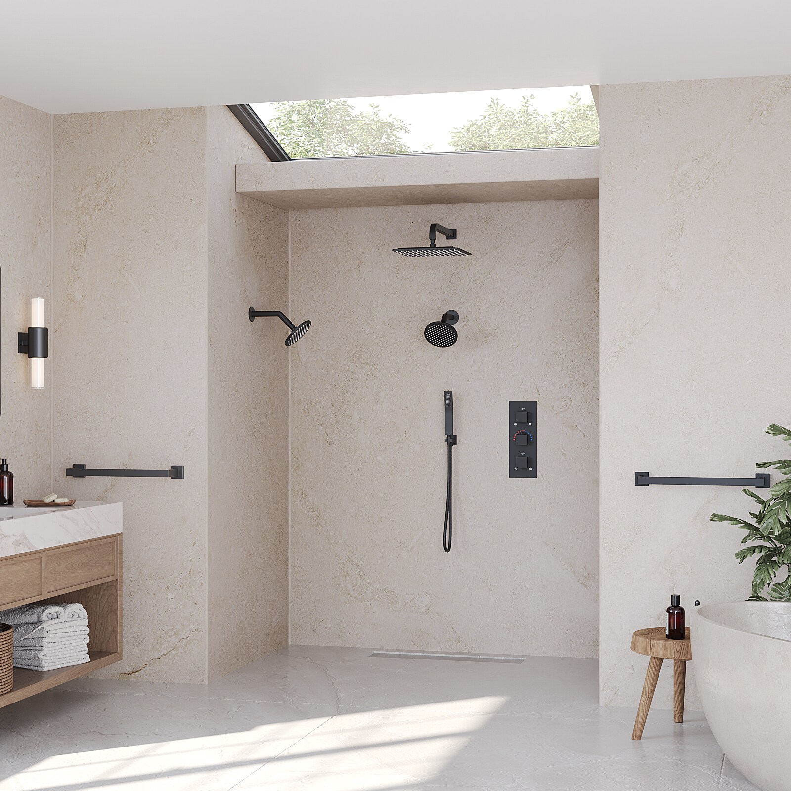 GRANDJOY SFS-1066-BK12 Showerhead-Bar-Panels - View #16