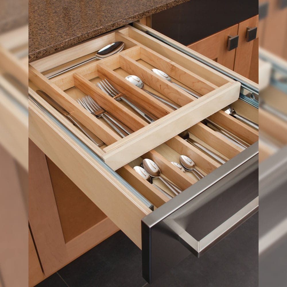 Utensil Storage, Tiered Double Combination Drawer for 30 or 36