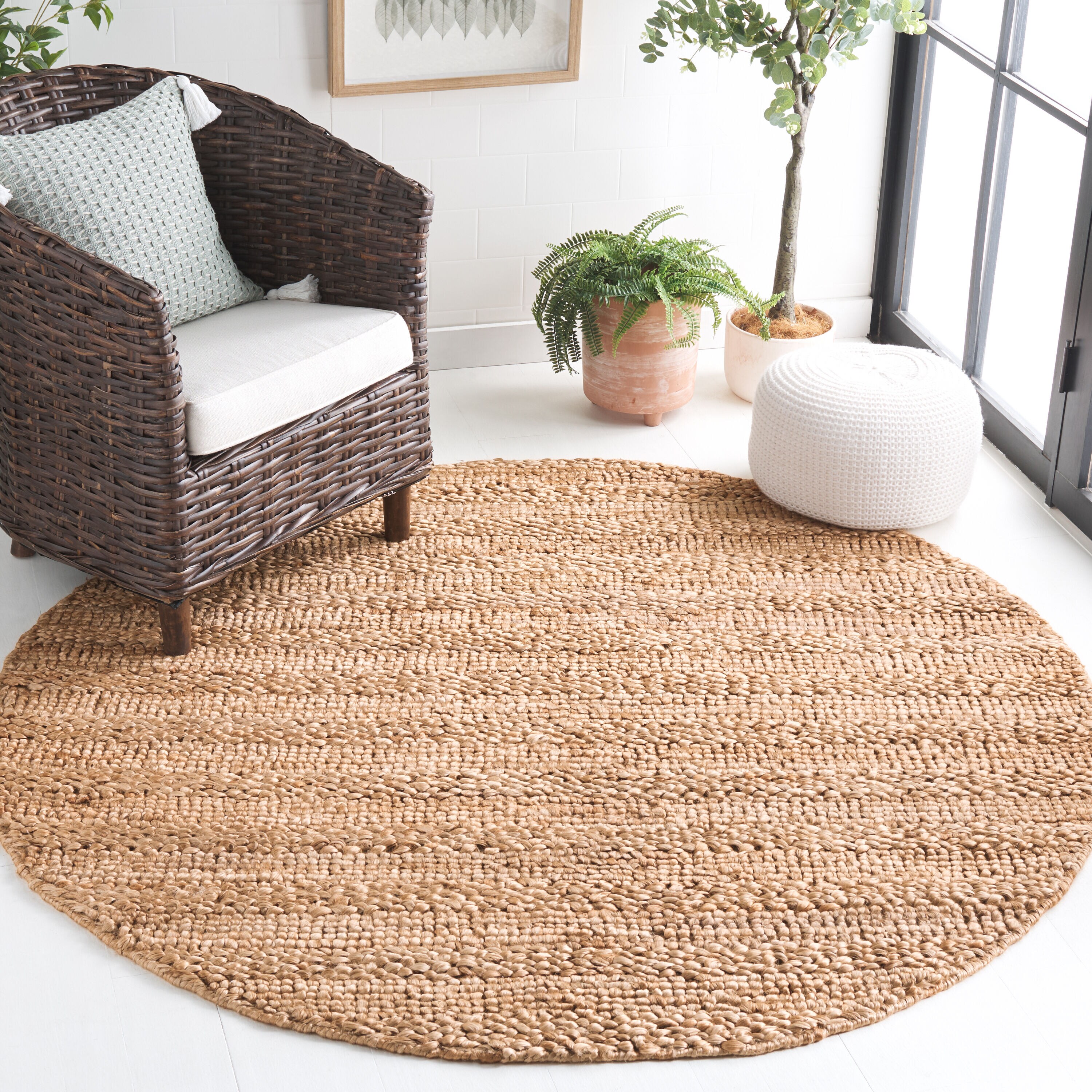  Natural Fiber 477 Natural Bohemian 6ft x 6ft Round Rug