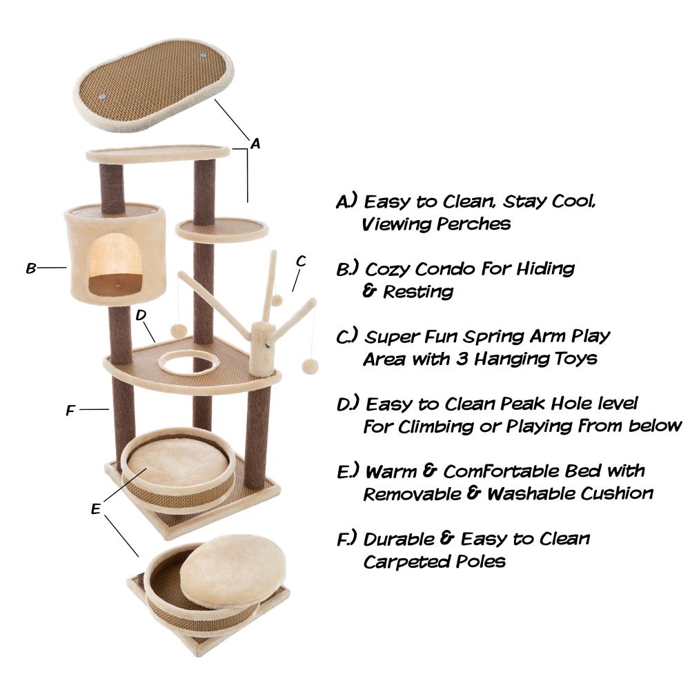 PETMAKER 43.5-in x 17.5-in Brown Cat Tree in the Cat Trees & Scratchers ...