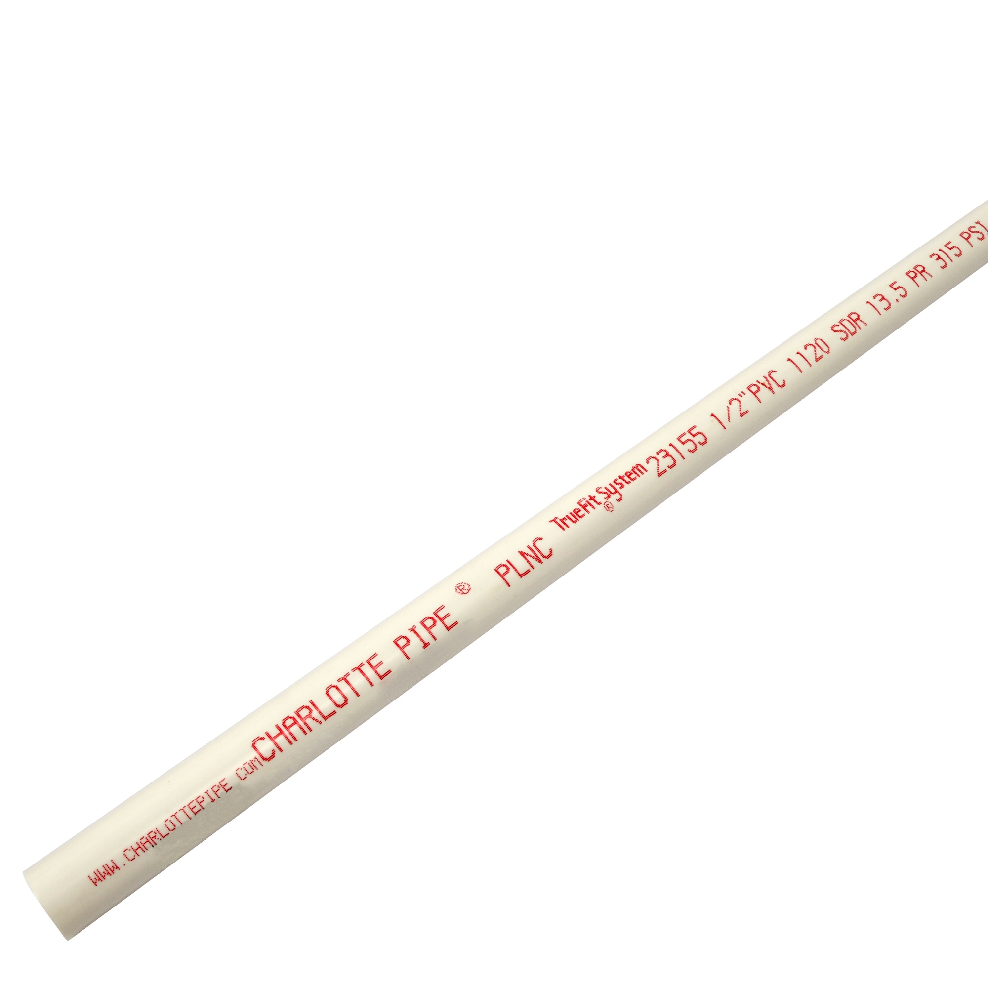 Charlotte Pipe 1/2-in x 10-ft 315 Psi SDR 13.5 PVC Pipe in the PVC Pipe &  Fittings department at