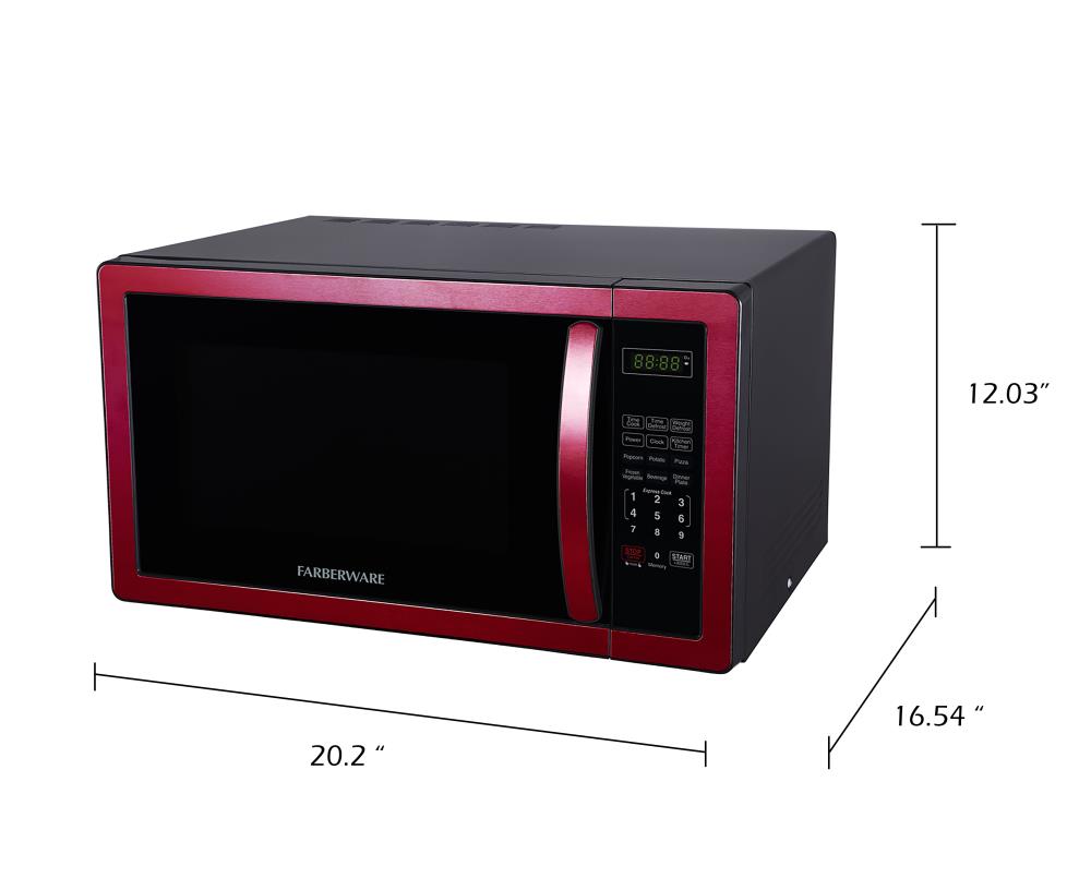  Farberware Countertop Microwave 1000 Watts, 1.1 cu ft -  Microwave Oven With LED Lighting and Child Lock - Perfect for Apartments  and Dorms - Easy Clean Metallic Red : Home & Kitchen