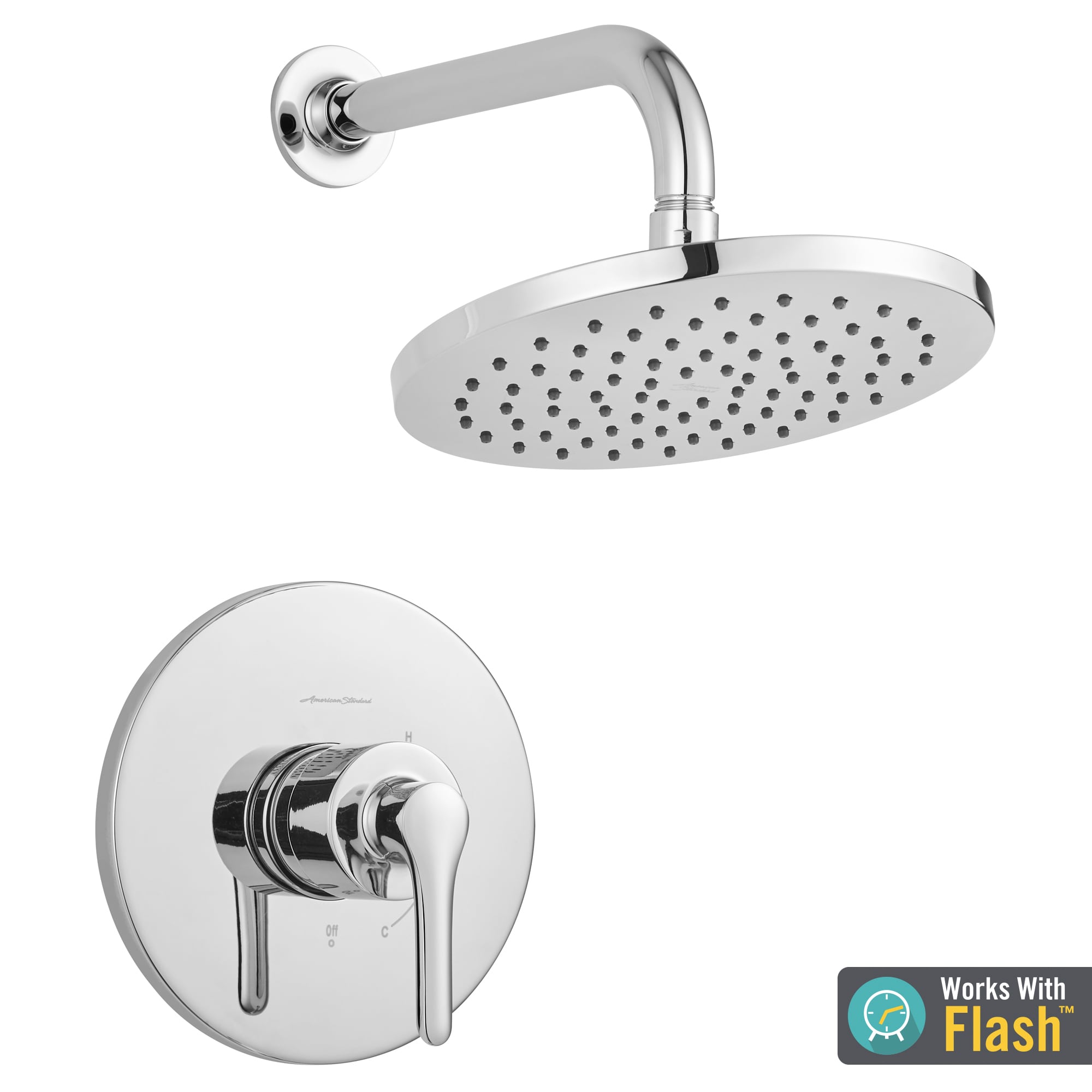 American Standard TU105507.002 Studio S Polished Chrome 1-handle Single function 8-Inches Round Shower Faucet