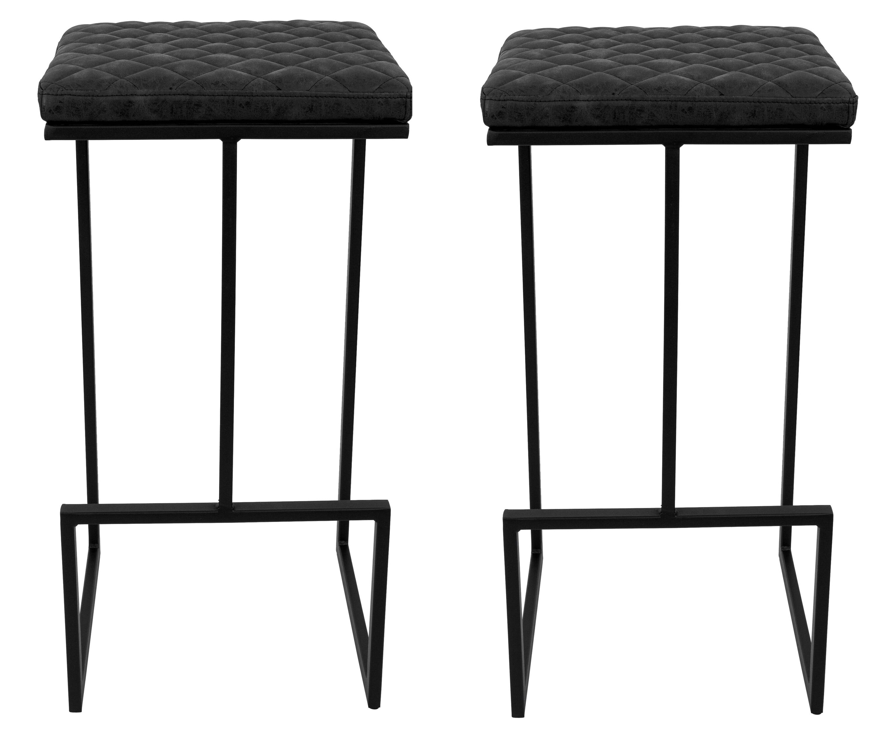 Leisuremod - Charcoal Black 19-in H Bar height Upholstered Metal Bar Stool