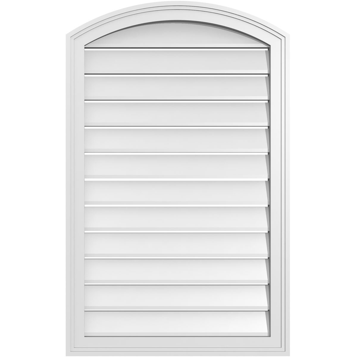 Ekena Millwork GVPAR24X3802SF 24-Inches x 38-Inches Off-white Round top PVC Gable Louver Vent