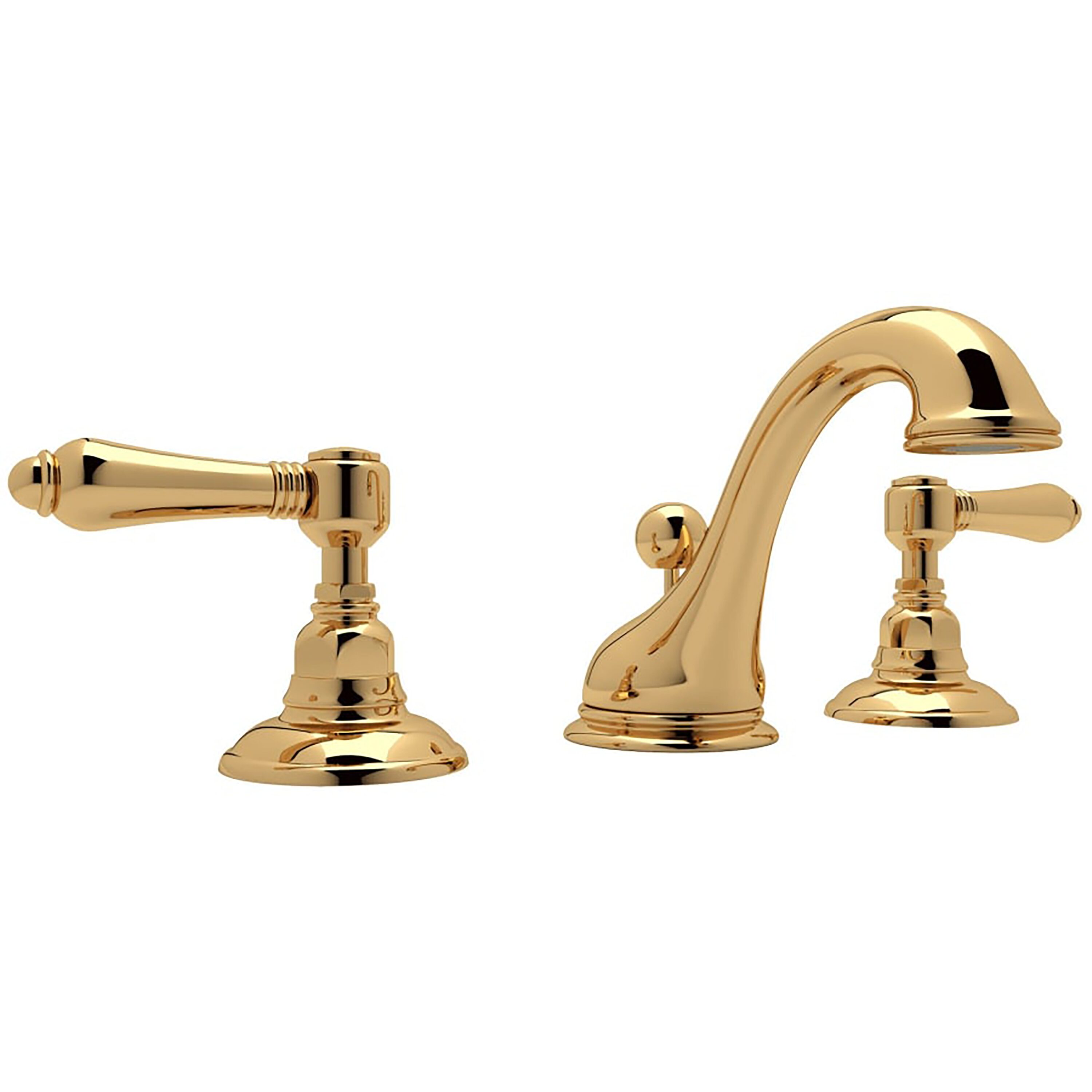 Rohl Unlacquered Brass Widespread 2-Handle Bathroom Sink Faucet with ...