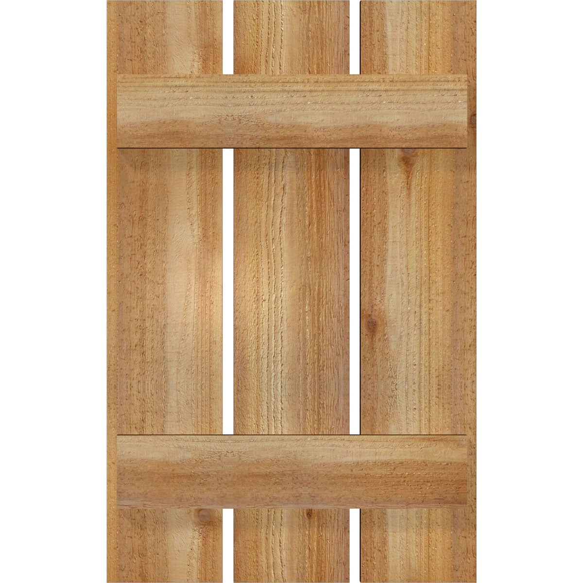 Ekena Millwork RBS06S17X027RWR 17.125-in W x 27-in H Unfinished Paintable/Stainable Board and batten Spaced Wood Exterior Shutters ( 2 -Pack )
