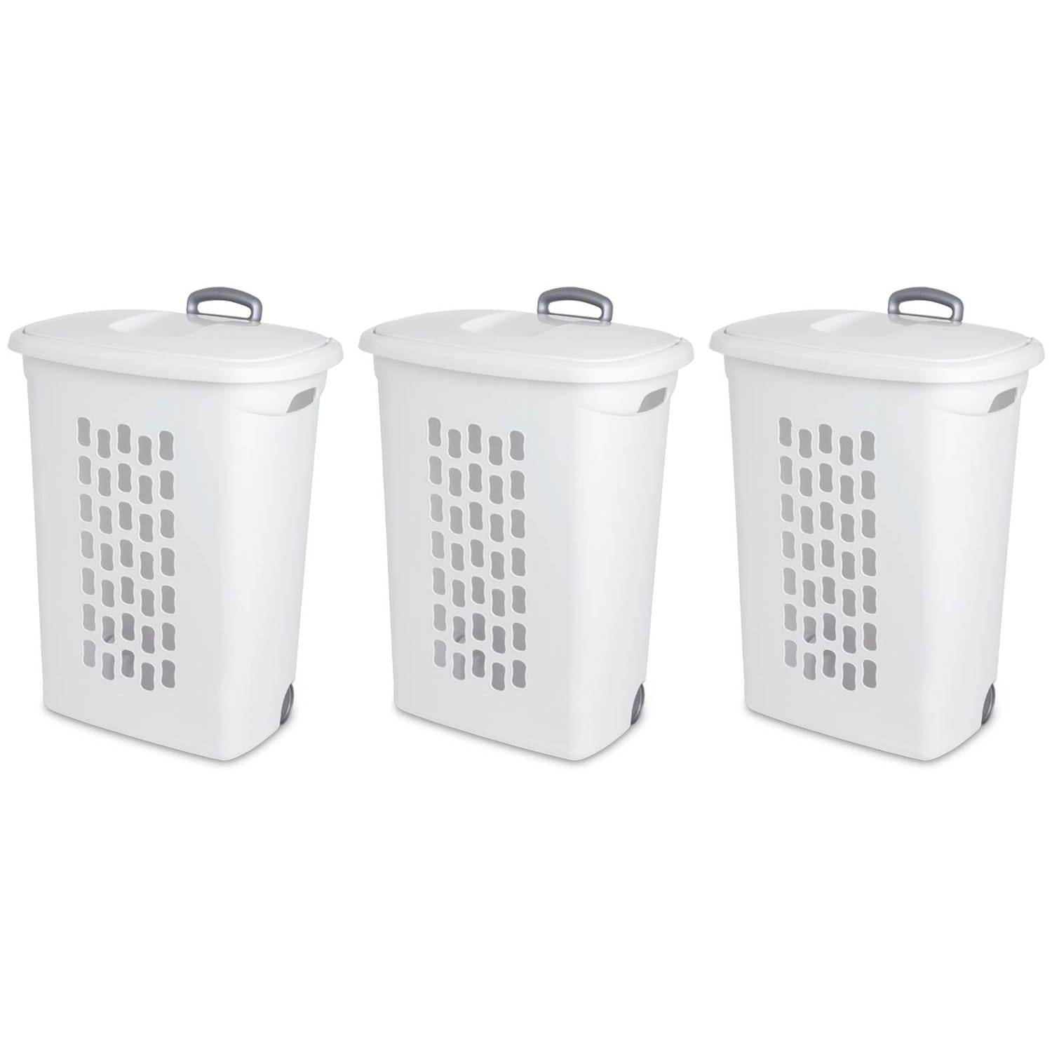 Sterilite 48047 White Plastic Hamper and Basket Set