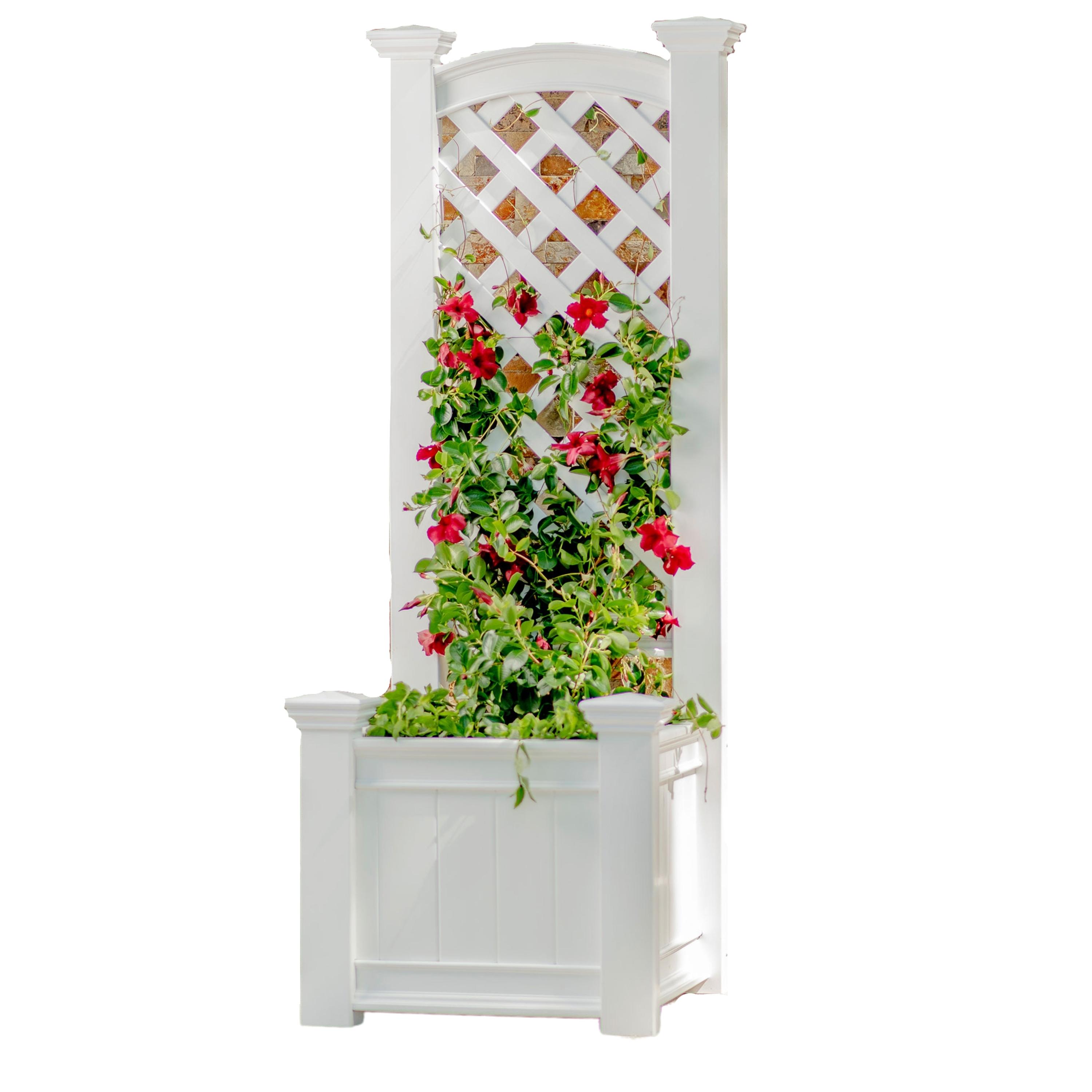 Vita 23-in W x 65.3-in H White PVC Vinyl Outdoor in the Pots & Planters department at Lowes.com