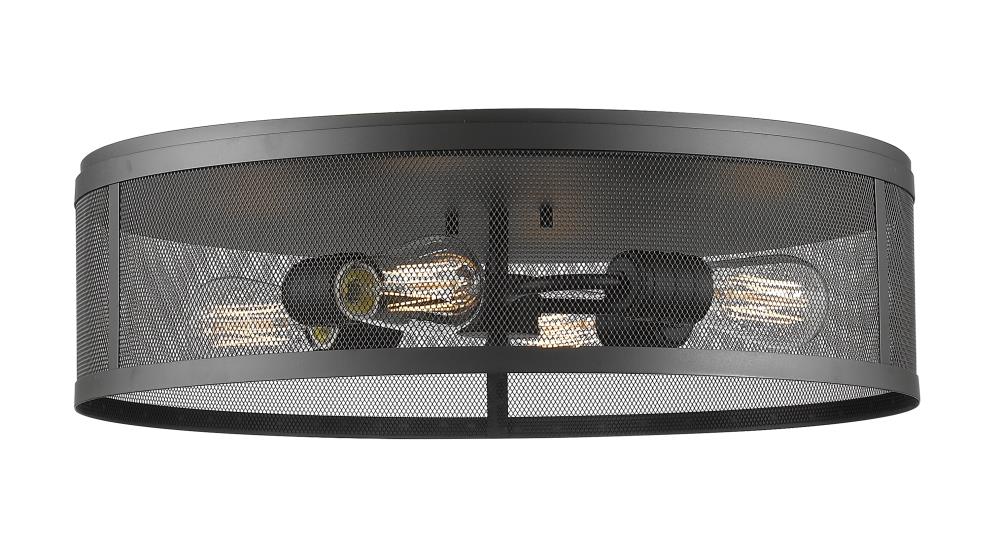 Z-Lite 331F21-BRZ Meshsmith 1 -Light 21.125-in Matte Bronze Flush Mount Light