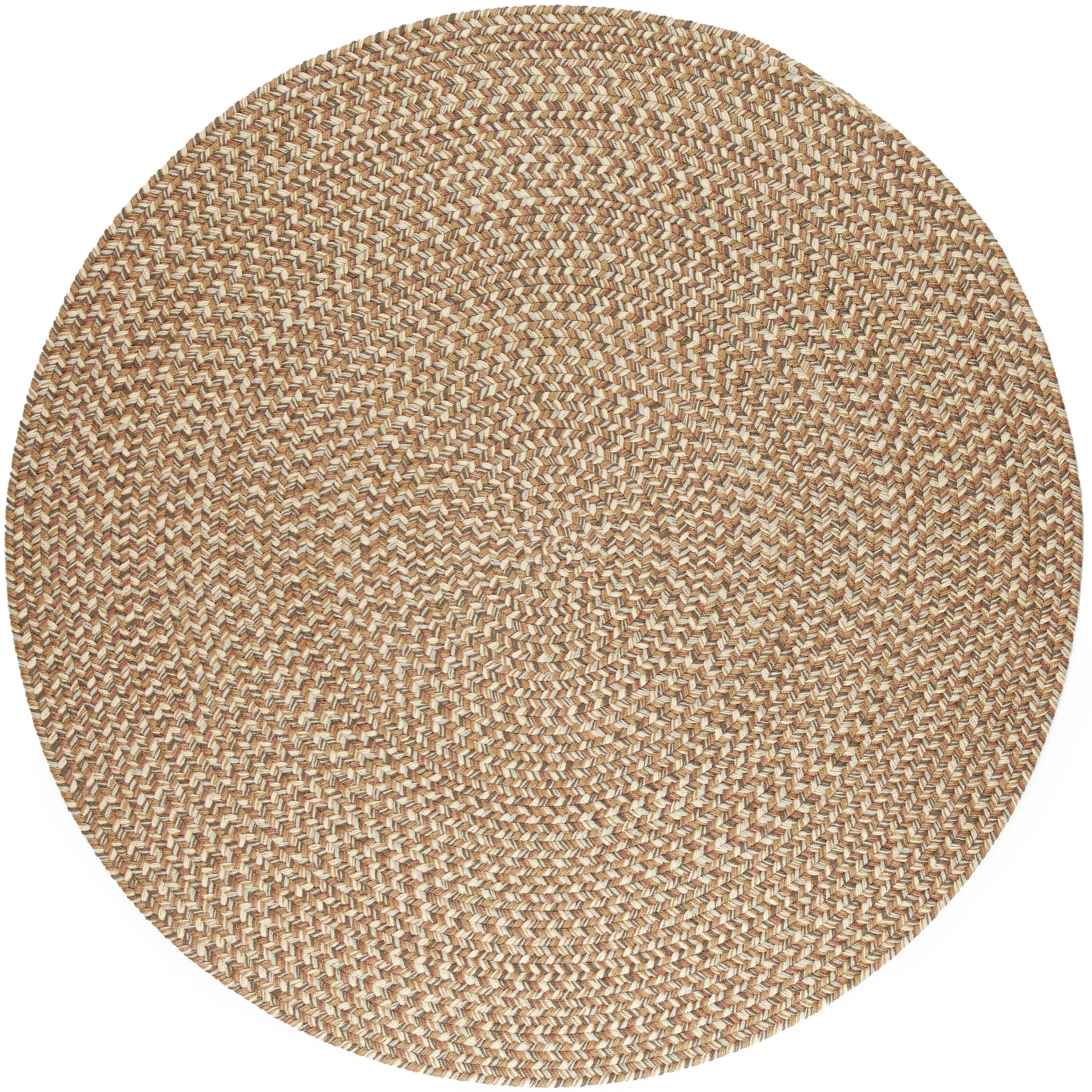 Rhody Rug CD56R048X048 4 x 4 (ft) Braided Polypropylene Natural Round Indoor/Outdoor Geometric Area rug