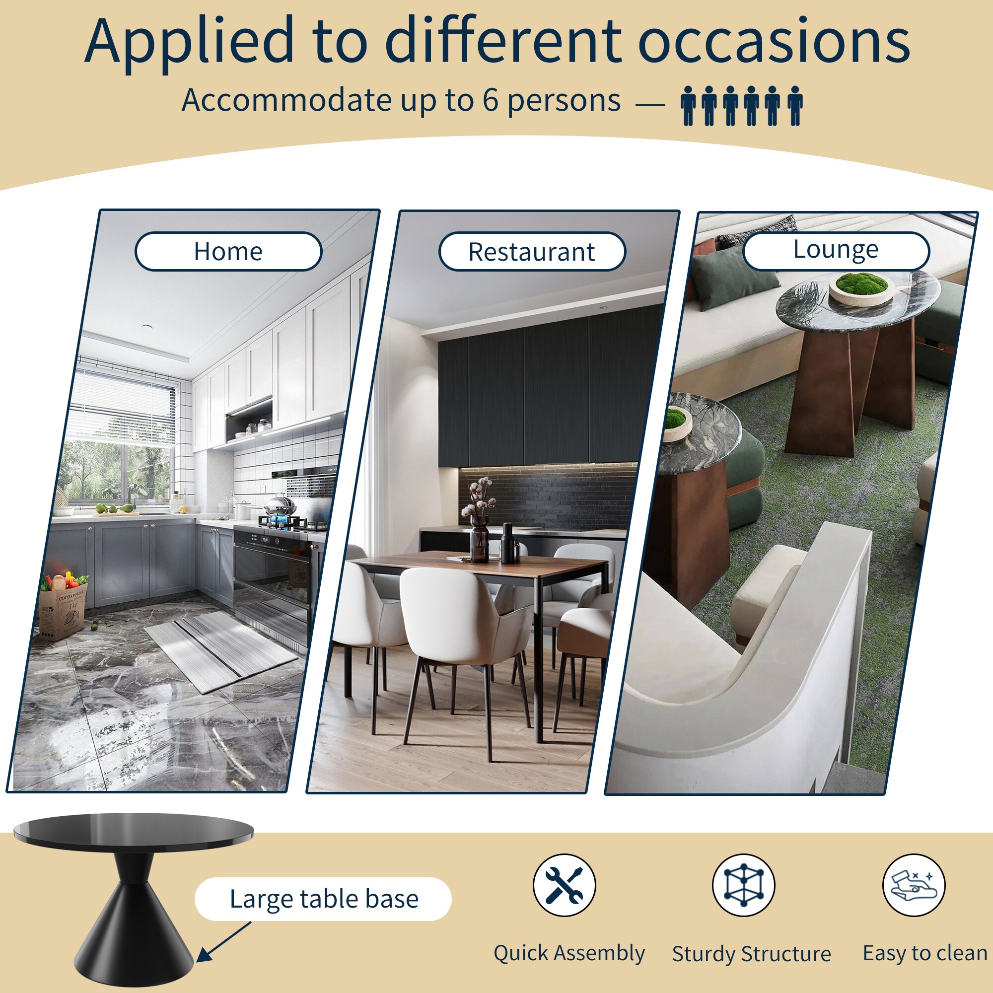 Clihome CL-RBT2-BBK Dining-Tables - View #9