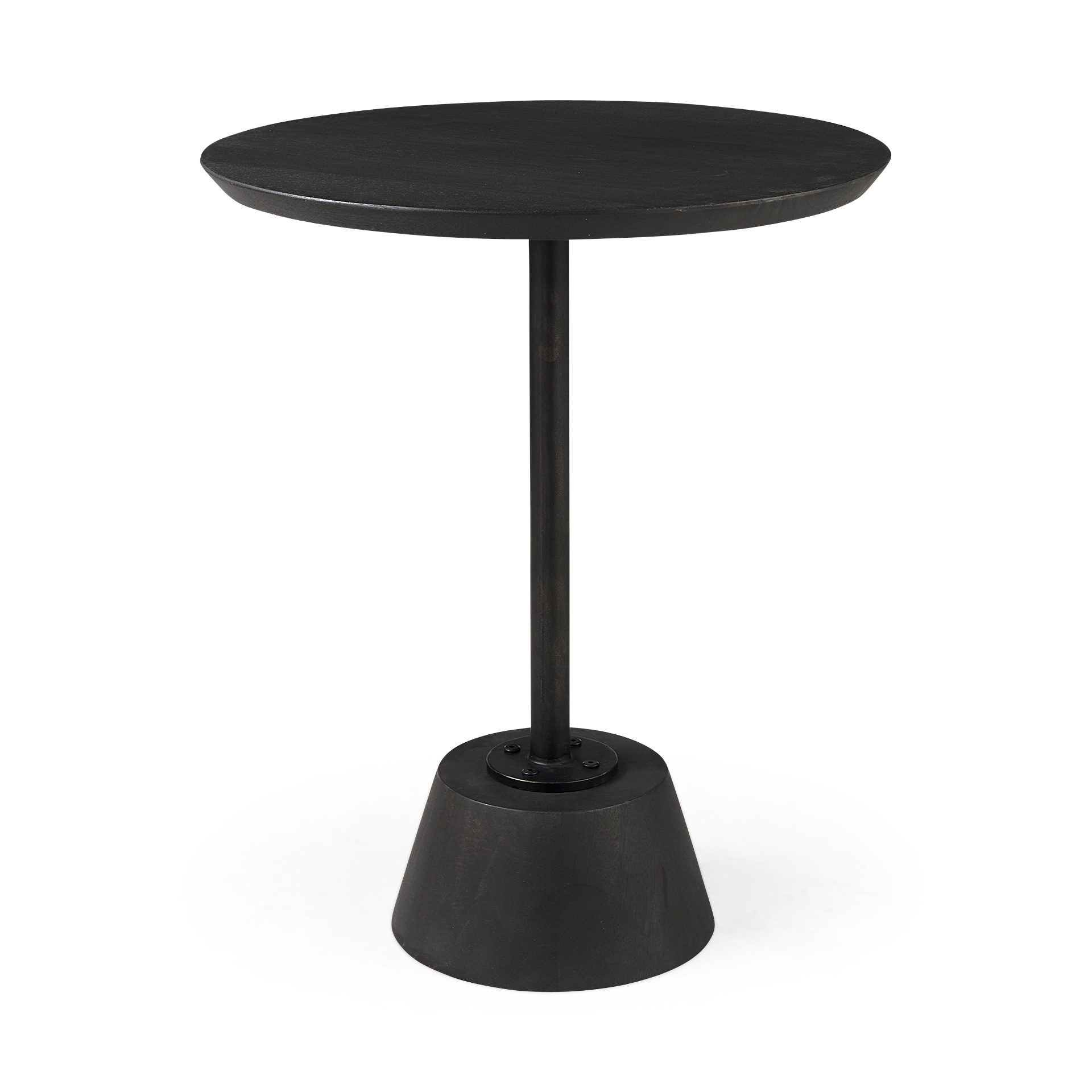 Mercana 69204 20-in W x 24-in H Black Wood Round Farmhouse End Table Assembly Required