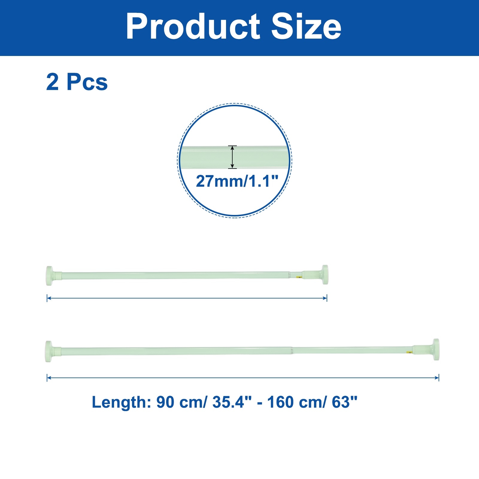Unique Bargains 664694308554 Shower-Rods - Thumbnail View #2