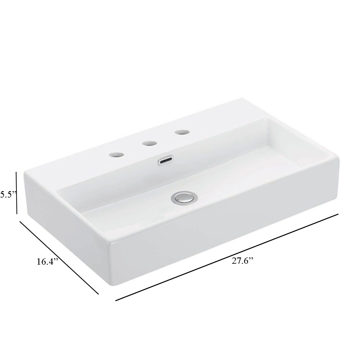 WS Bath Collections Quattro Ceramic Wall-mount Rectangular Modern ...