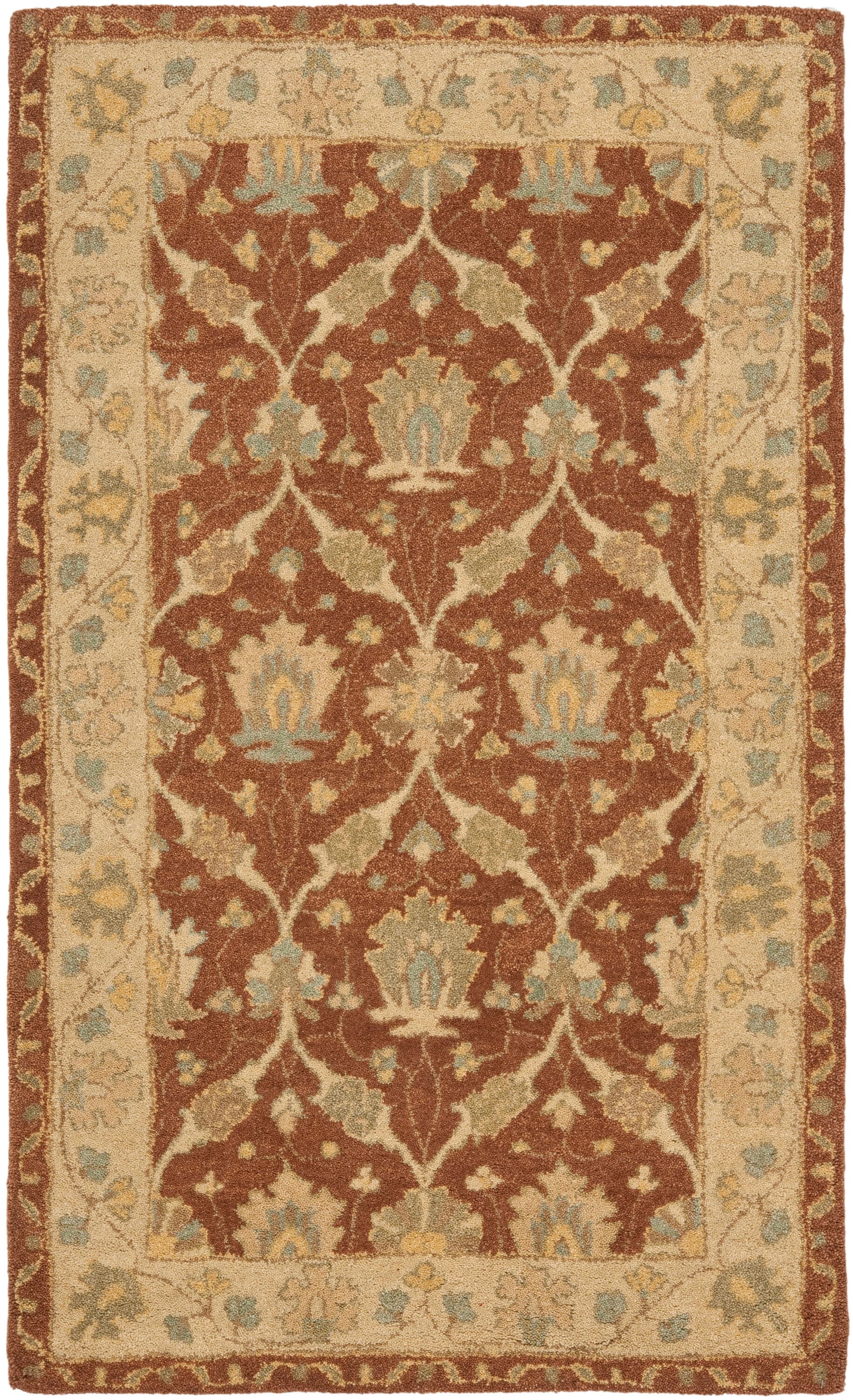 Handmade Light Blue and Brown Wool Tufted Area Rug