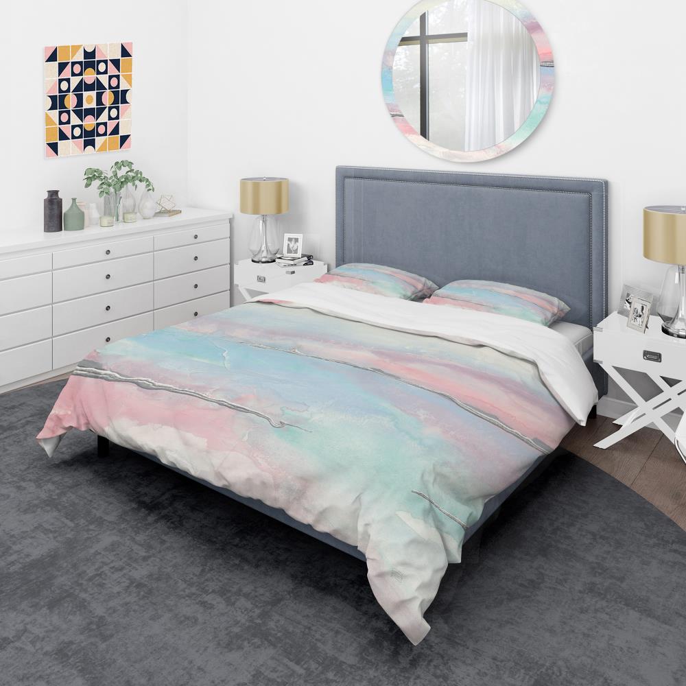 Designart BED30535-K 3 -Piece Blue King Duvet cover Set