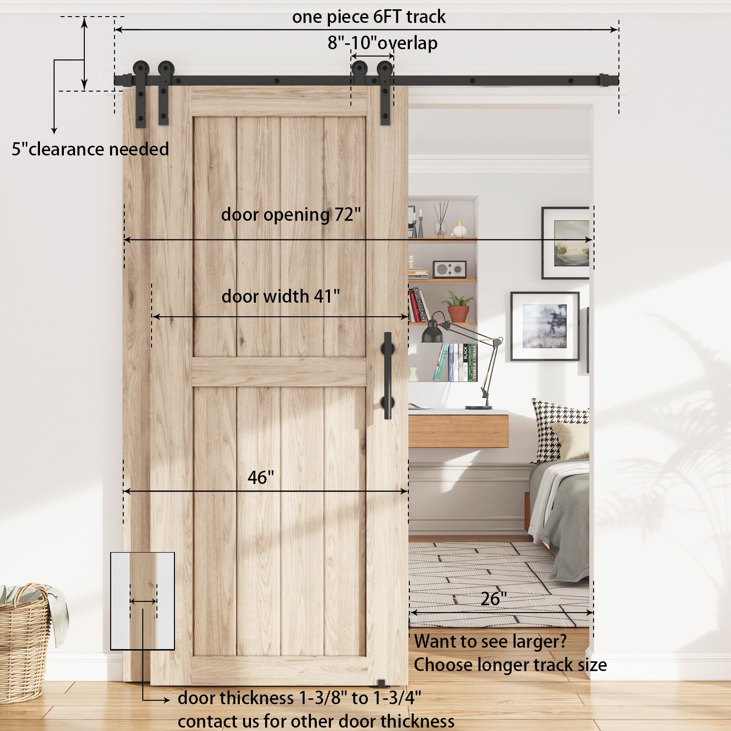WINSOON GCM5164 Barn-Door-Roller-Kits - View #6