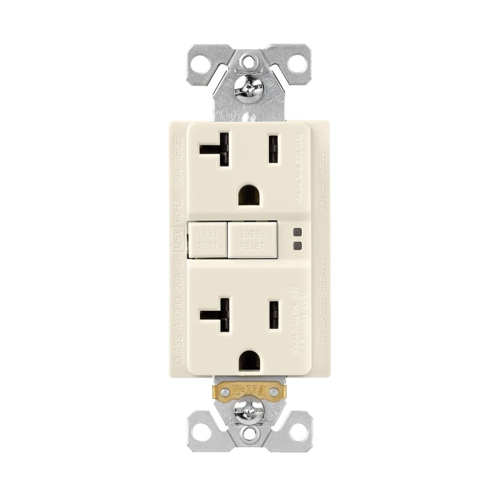 Eaton TRSGF20LA-BX-LW 20 -Amp 125-volt Tamper Resistant GFCI Residential Decorator Outlet , Light almond