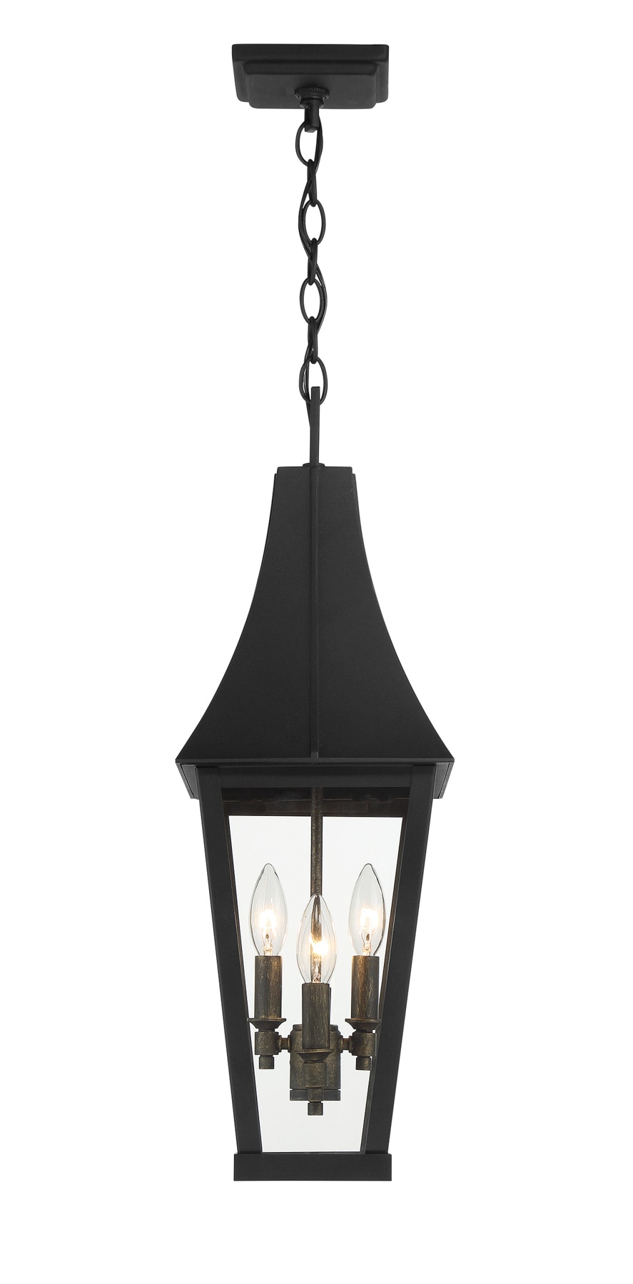 Chateau Grande 4-Light Sand Coal and Gold Outdoor Hanging Lantern