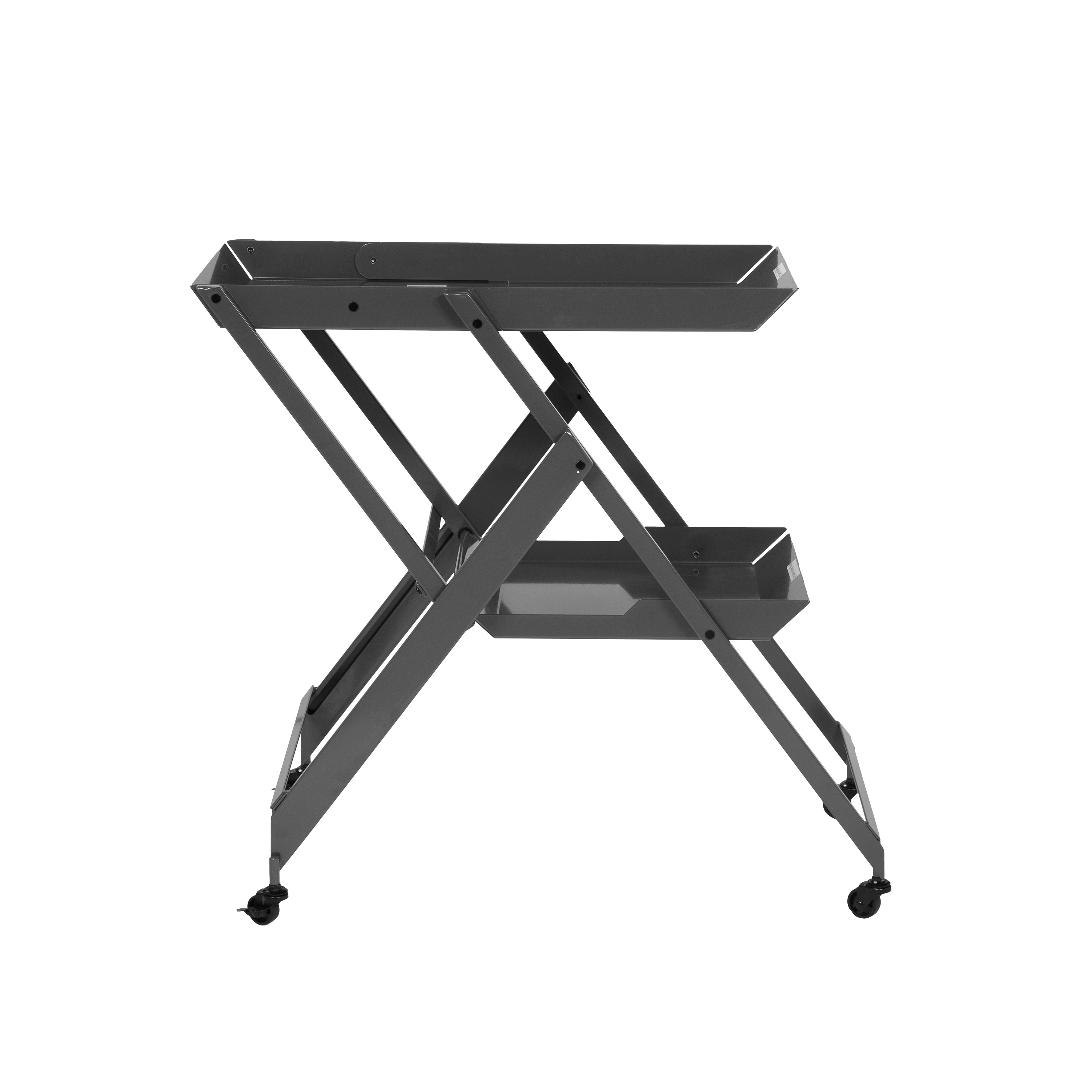 Furniture of America IDF-AC265BK Black Steel Base with Steel Metal Top Rolling Kitchen Cart ( 17.75-in x 27.5-in x 30.63-in )