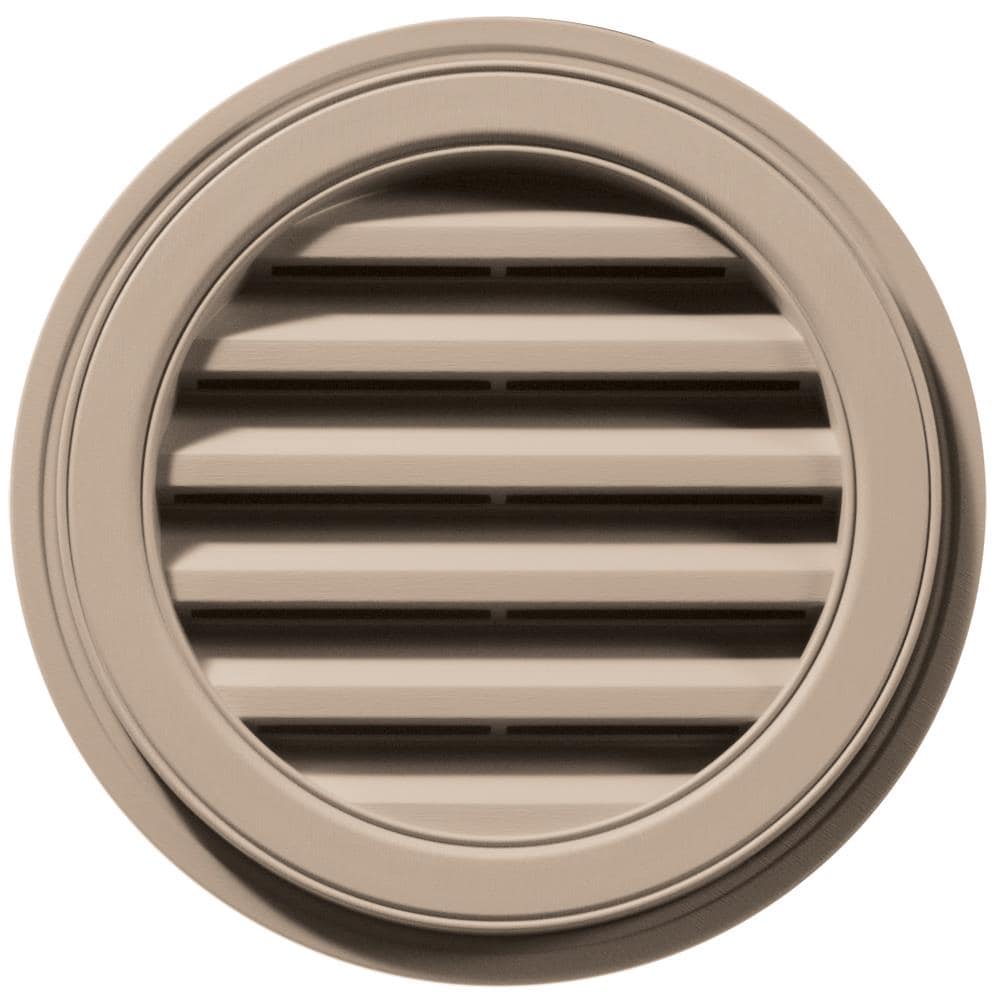 Builders Edge 120031818023 12-in x 12-in Wicker Round Vinyl Gable Louver Vent