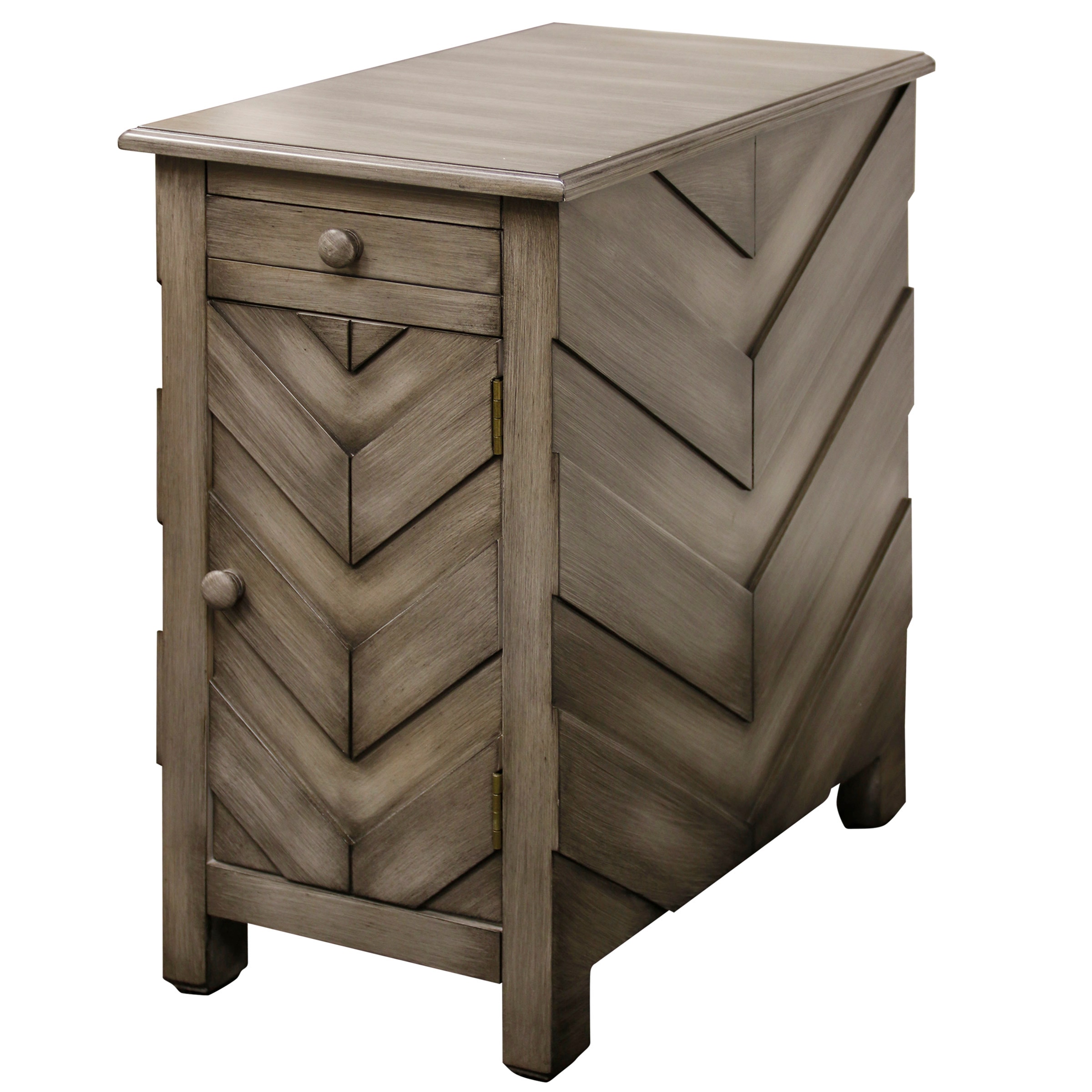 StyleCraft Home Collection DCA7422DS 22-in W x 24-in H Brushed Brown Wood Modern End Table Assembly Required