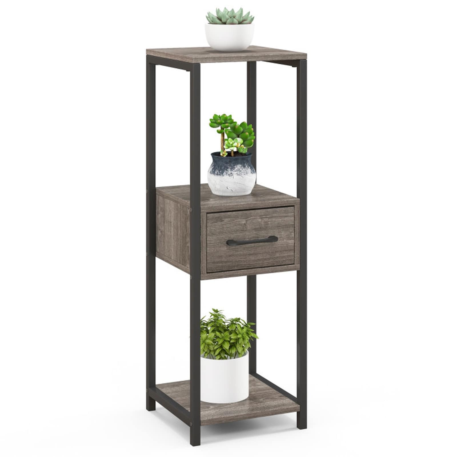 SUGIFT 8-Tier Corner Plant Stand with Grow Lights 58-in Tall