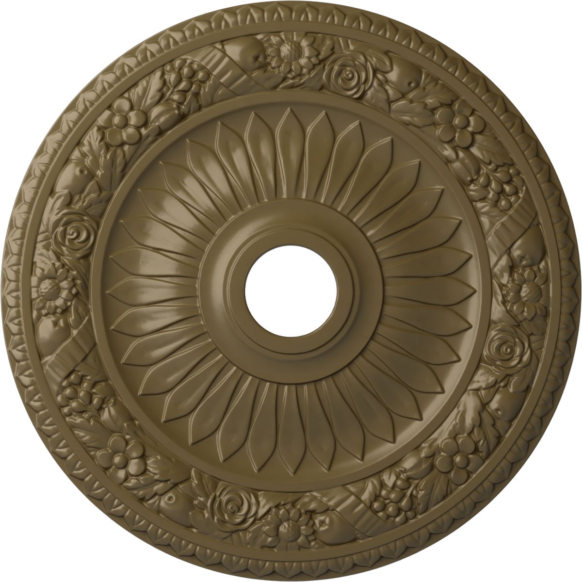 Ekena Millwork CM23BEMMF Bellona 23.625-in W x 23.625-in L Painted Mississippi Mud Polyurethane Whole Ceiling Medallion