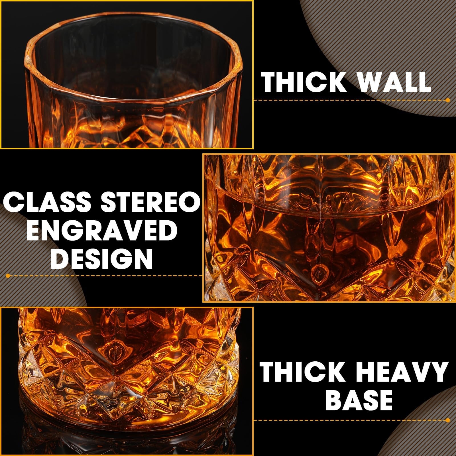 Aoibox  24 Pack Old Fashioned Rocks Whiskey Glasses 10 oz Bulk Set for Bourbon Cocktails and Liquor Drinking
