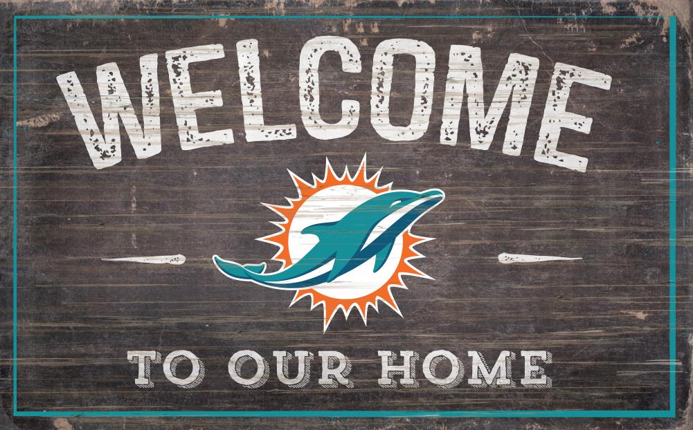 Miami Dolphins Welcome 3 Plank Sign