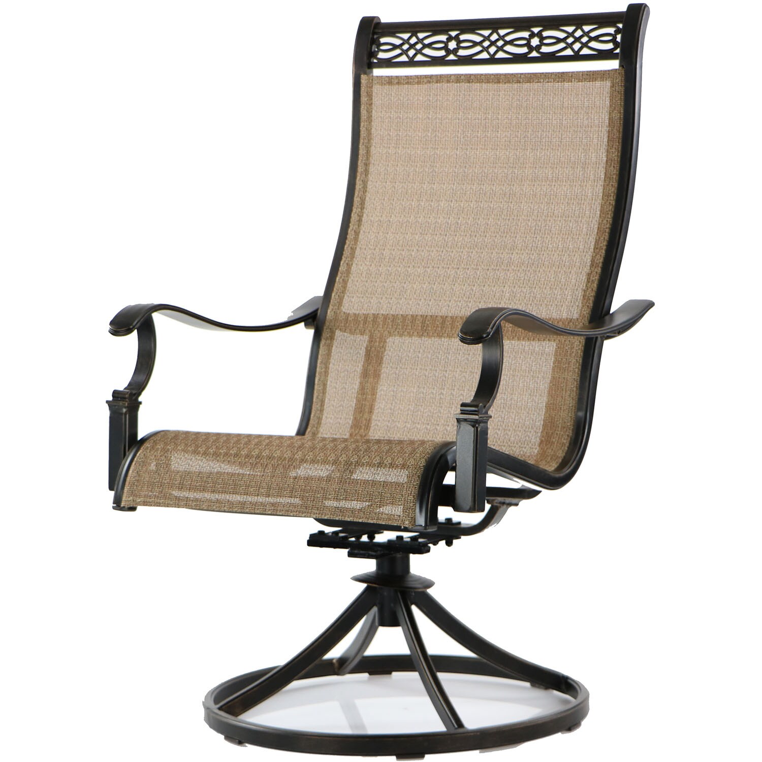 Monaco 7-Piece Brown and Tan Aluminum Outdoor Dining Set with Porcelain Table