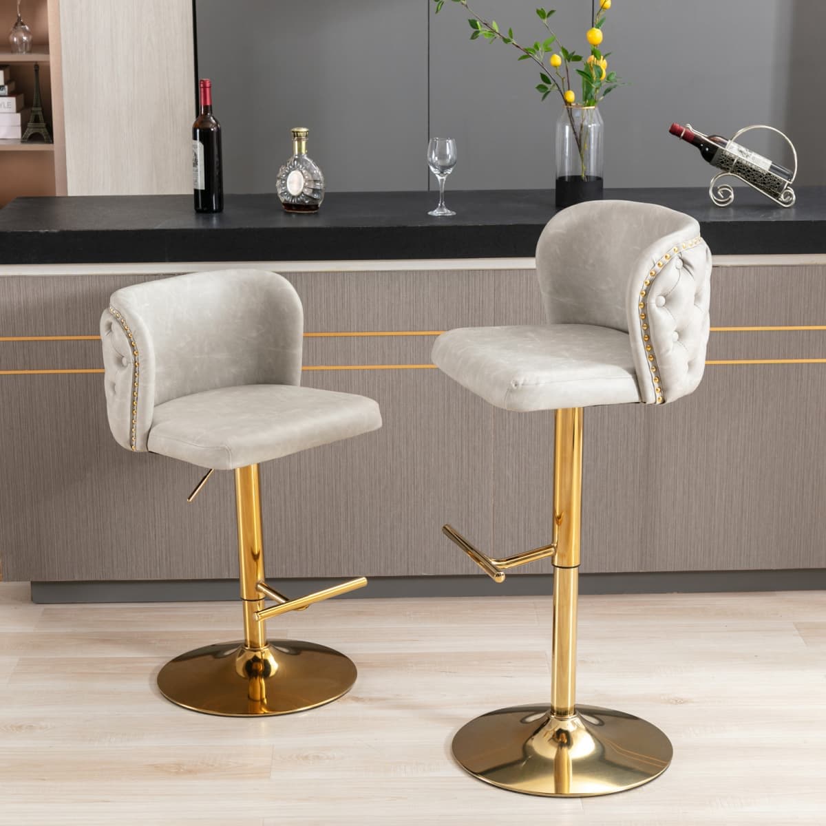 Maison Boucle RIAN-BAR-BEIGE stools - View #2