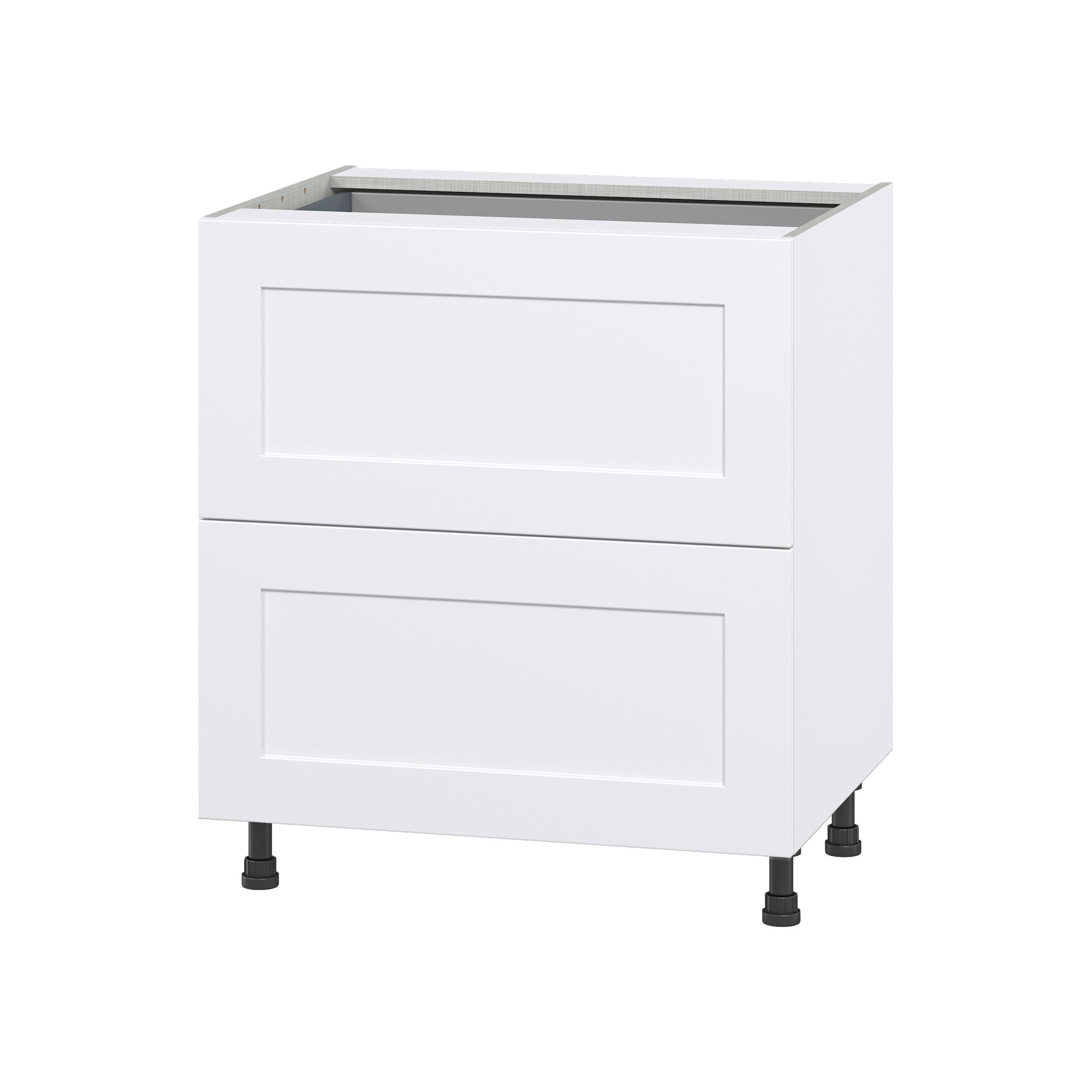 Hugo&Borg Jolie 30-in W x 34.5-in H x 24-in D Warm White 6-Drawer Base Fully Assembled Cabinet
