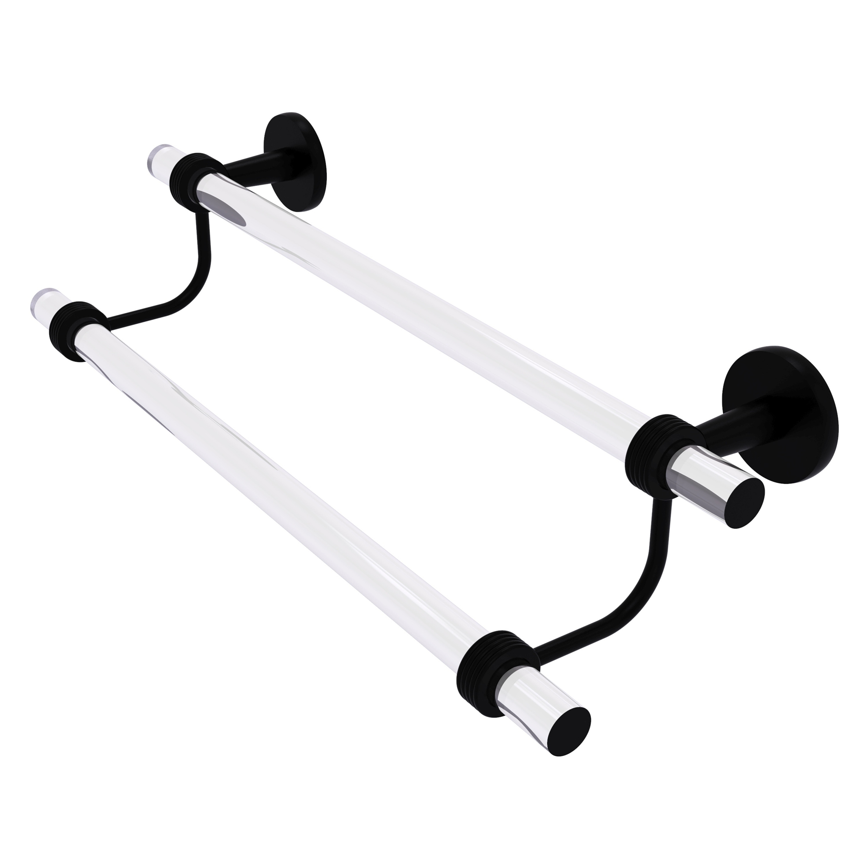 Allied Brass CV-72G-24-BKM Clearview 24-in double Matte Black Wall mount Double Towel Bar