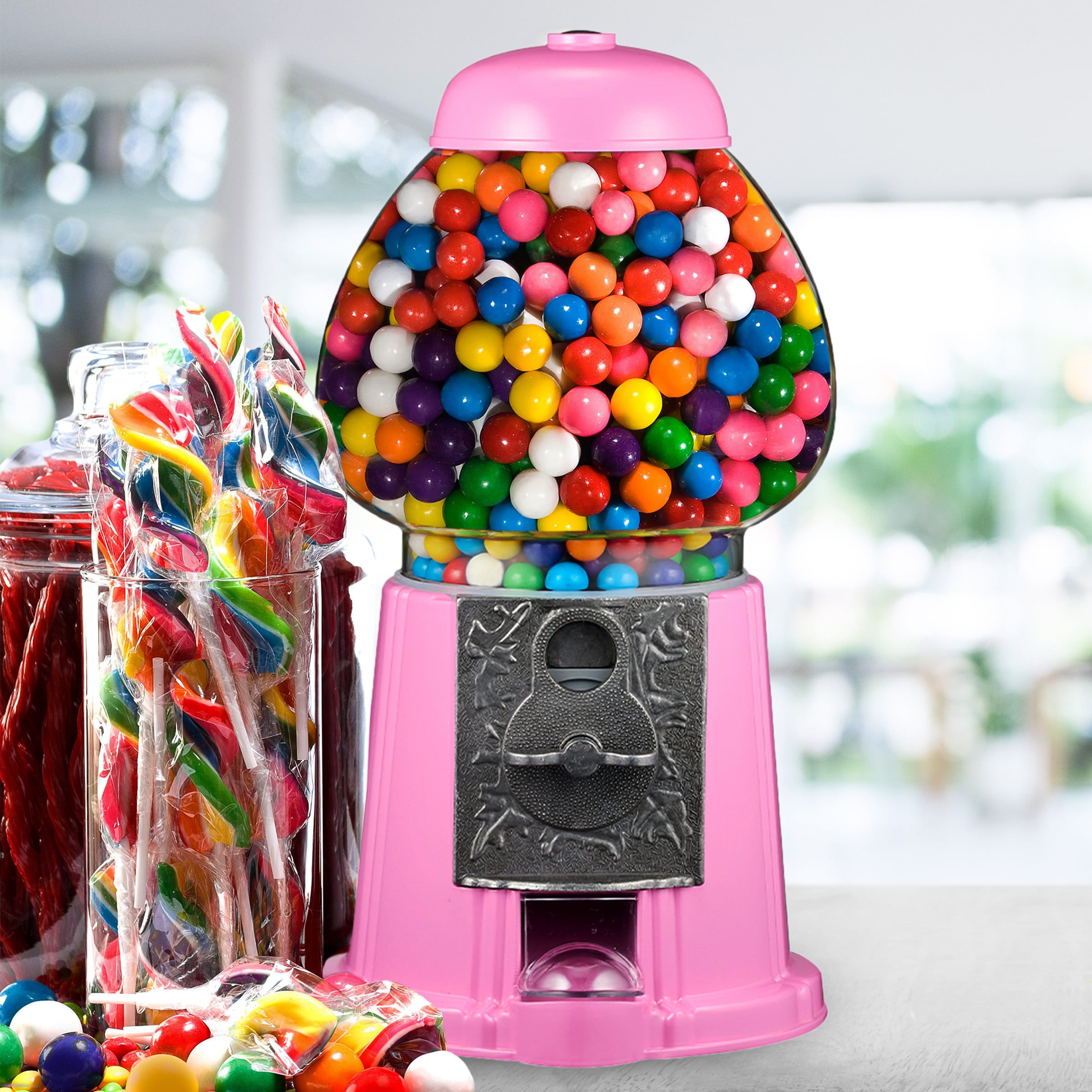 Great Northern Popcorn Pink Gumball Machine - 11-inch Vintage Metal and  Glass Candy Dispenser Machine for Home Coin Operated Toy Bank with Free  Spin in the Specialty Small Kitchen Appliances department at
