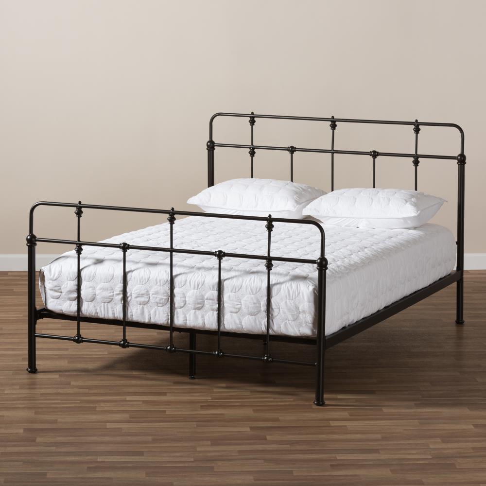 Baxton Studio Ginette Black Queen Metal Platform Bed in the Beds