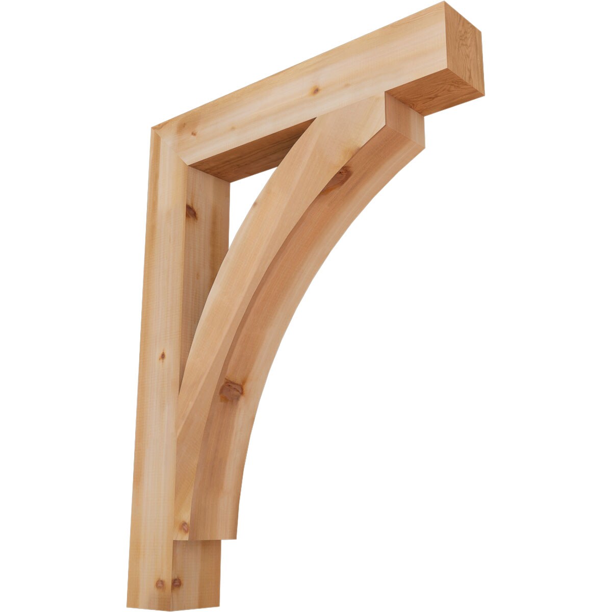 Ekena Millwork BKT06X36X48THR05SWR Thorton block smooth 5-1/2-in x 36-in x 48-in Western red cedar Brown Wood Standard bracket