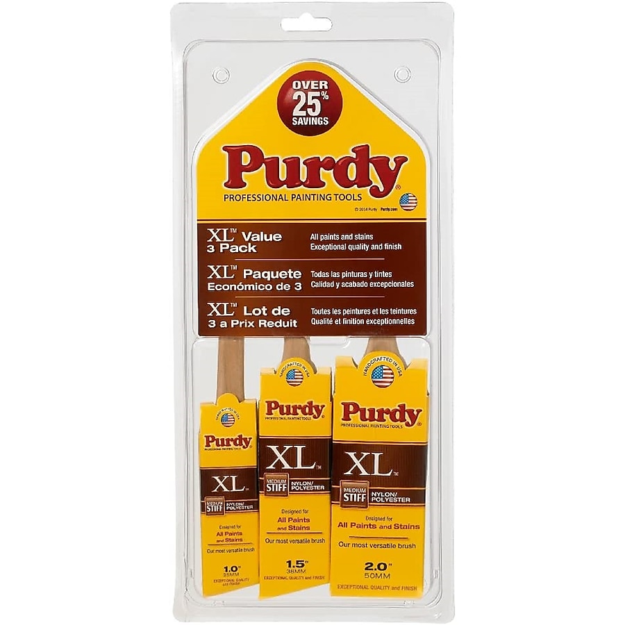 Purdy 3-Pack XL Nylon-Polyester Blend Angle 1.5-in Paint Brush Purdy 3-Pack XL Nylon-Polyester Blend Angle 1.5-in Paint Brush