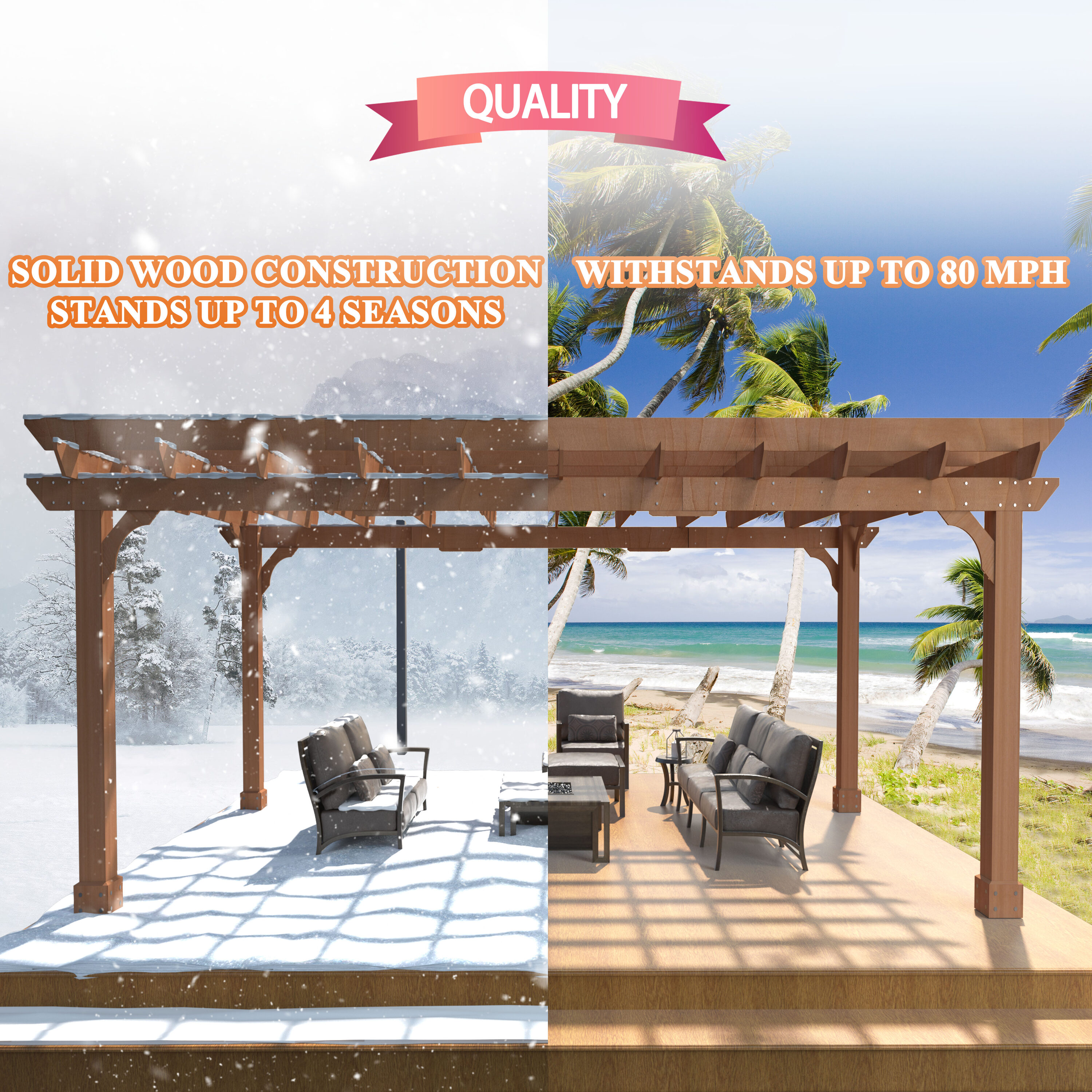 VEIKOUS PG0202-1220-GY1 Pergolas-2 - View #7