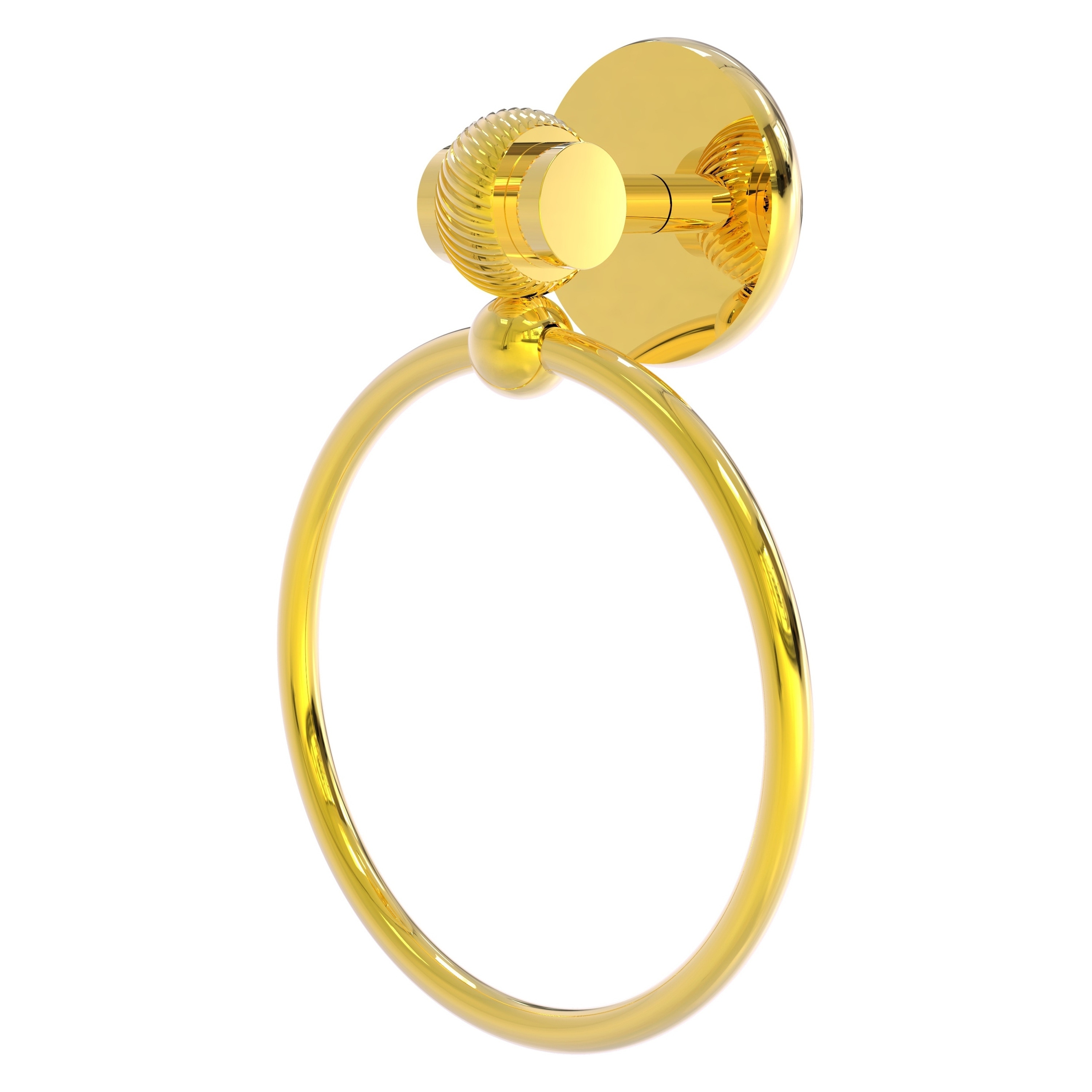 Allied Brass 7216T-PB Satellite Orbit Two Polished Brass Wall mount Single Towel Ring