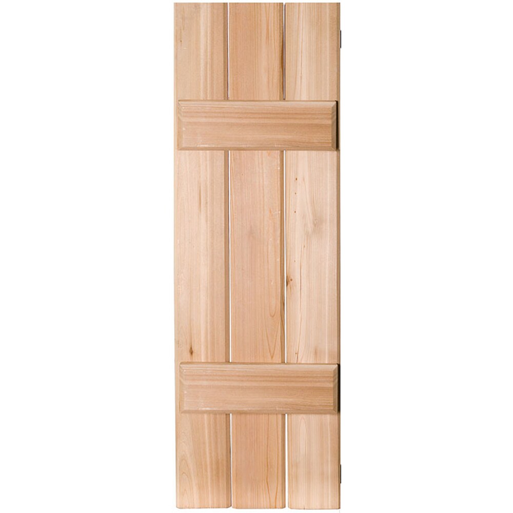 Ekena Millwork RWB12X055UNW 12-in W x 55-in H Unfinished Paintable/Stainable Board and batten Wood Exterior Shutters ( 2 -Pack )