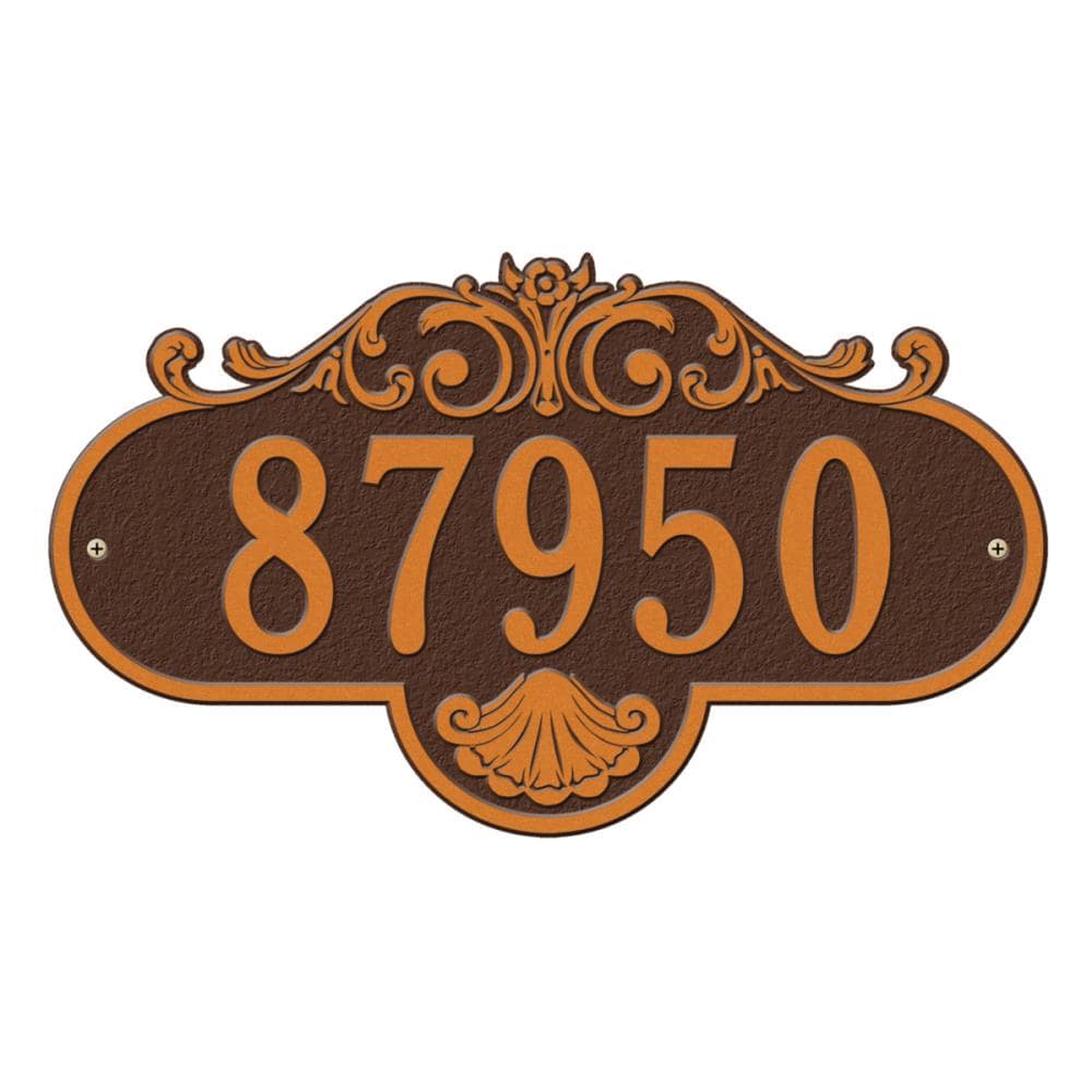 Whitehall 2017AC 10-1/4-in H x 17-1/2-in W Antique Copper Aluminum Address plaque
