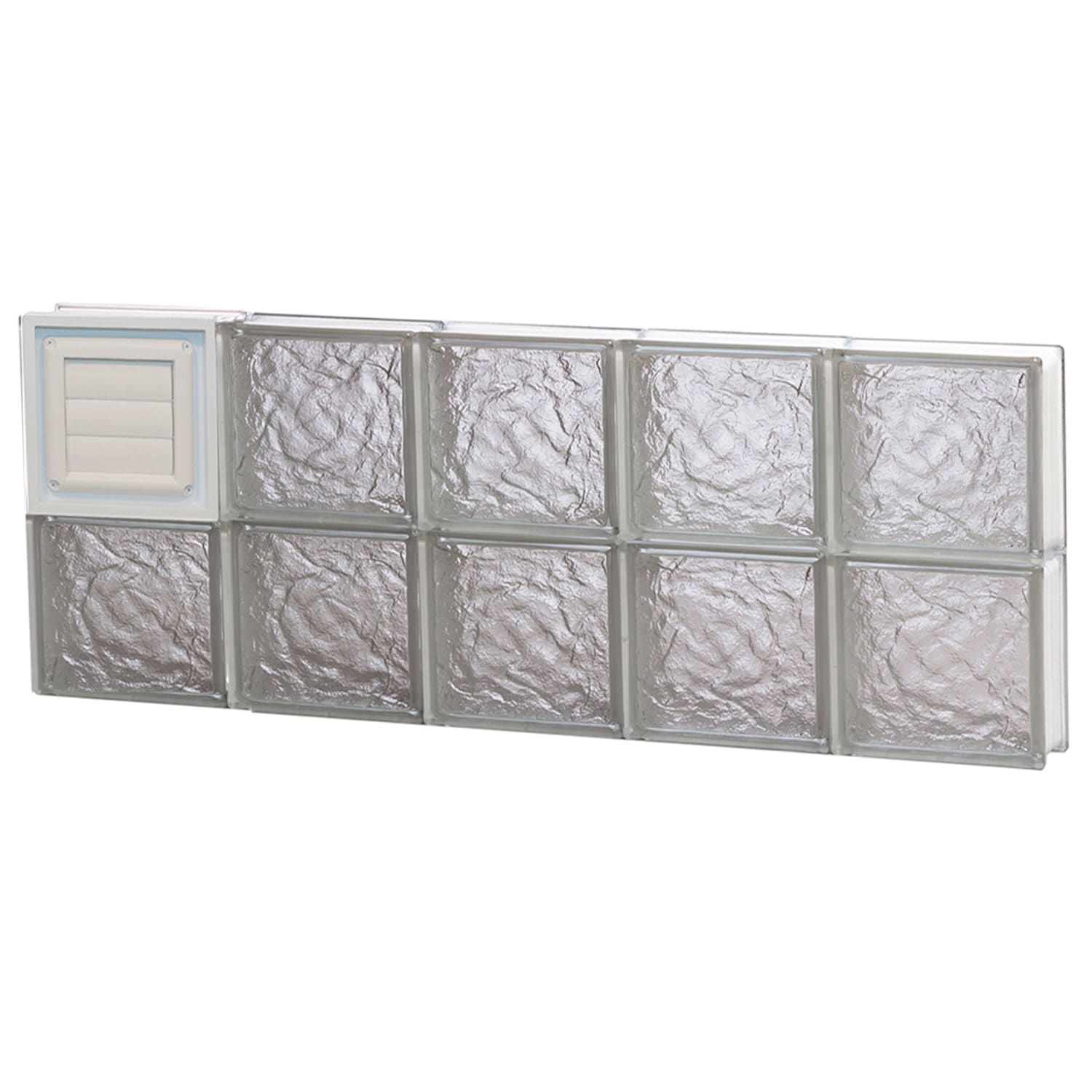 REDI2SET D4016IS Ice Glass 38-3/4-in x 15-1/2-in Frameless Replacement Dryer vent Glass Block Window