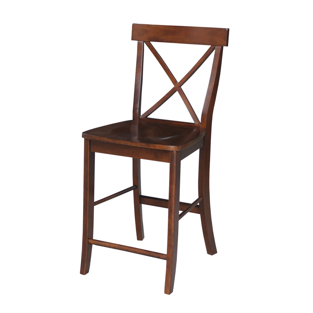 International Concepts S581-6132 Espresso 24-in H Counter height Square seat Wood Bar Stool and Back