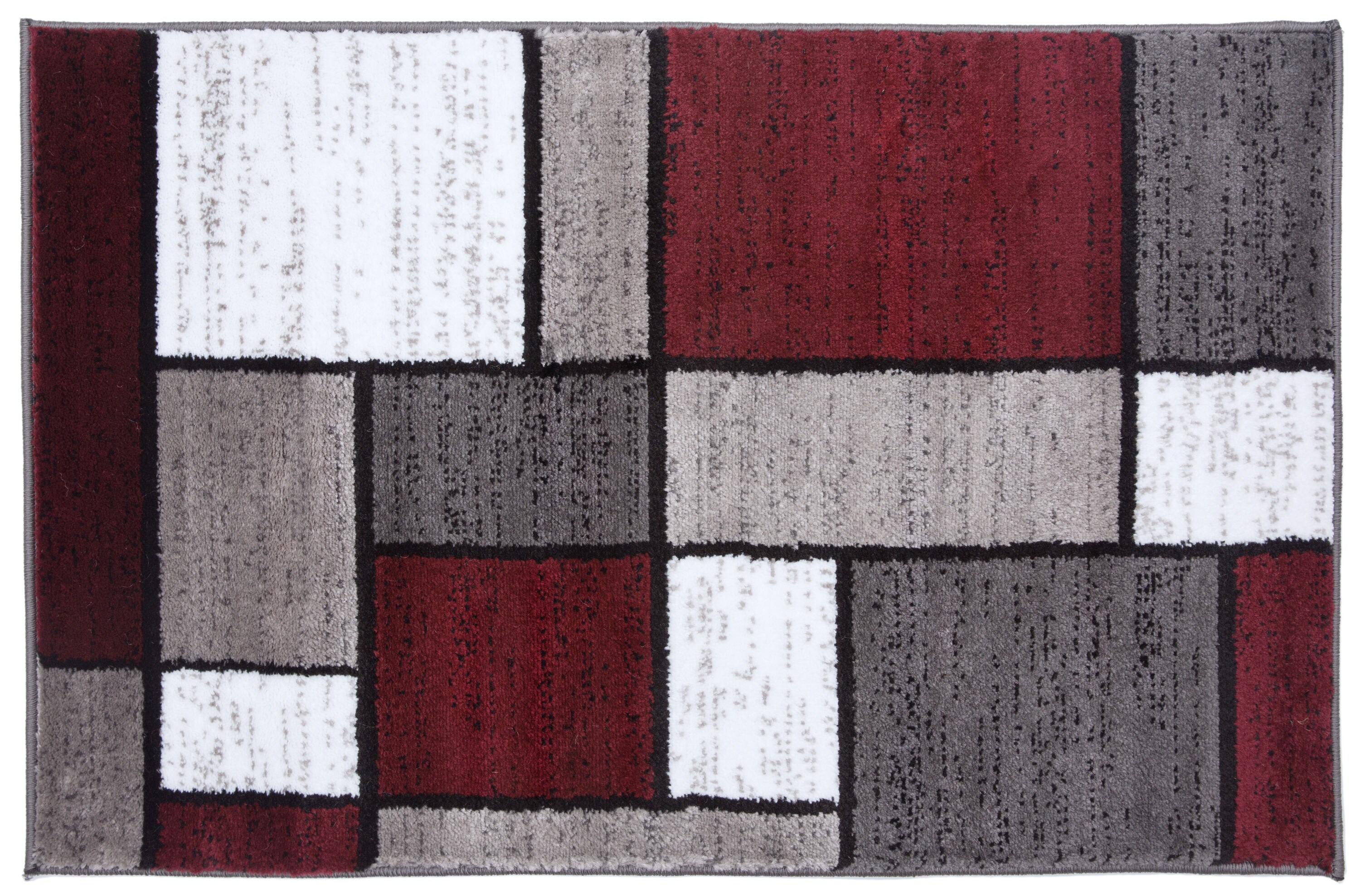 World Rug Gallery Florence 2 X 3 (ft) Red Indoor Geometric Mid-century ...